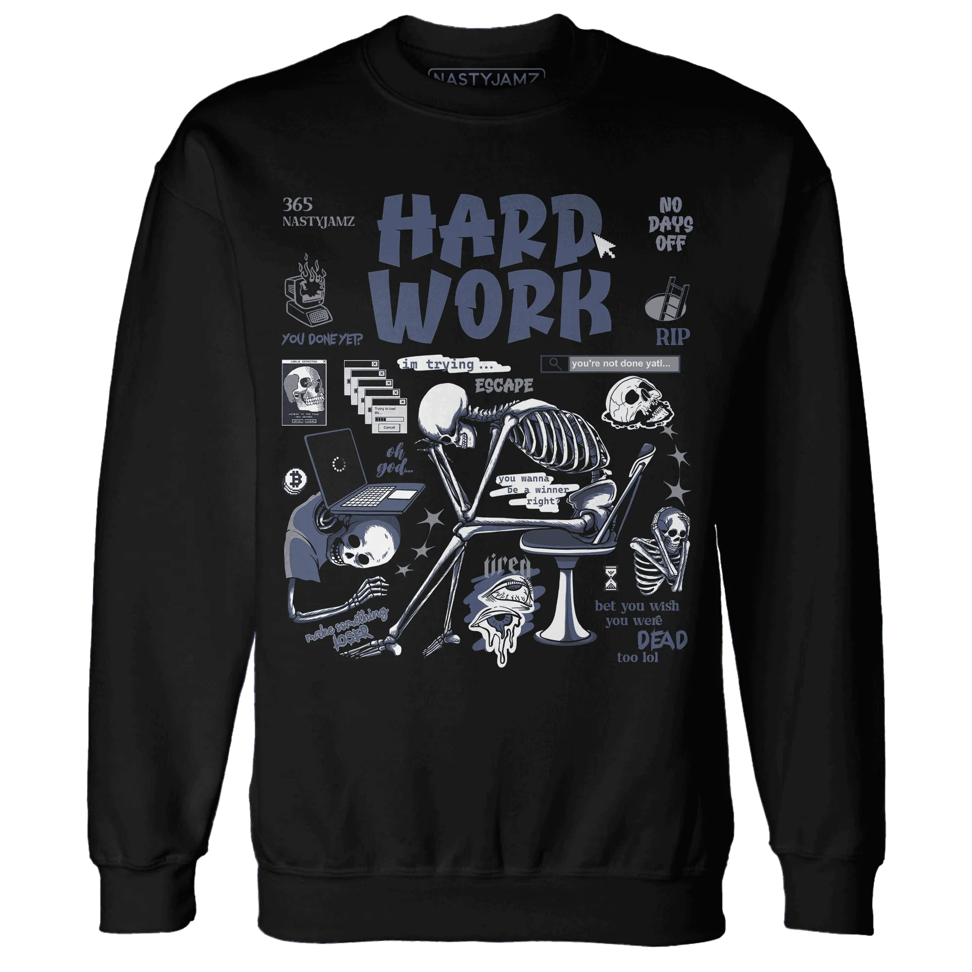 Low-Diffused-Blue-11s-NastyJamz-Sweatshirt-Match-Hard-Work