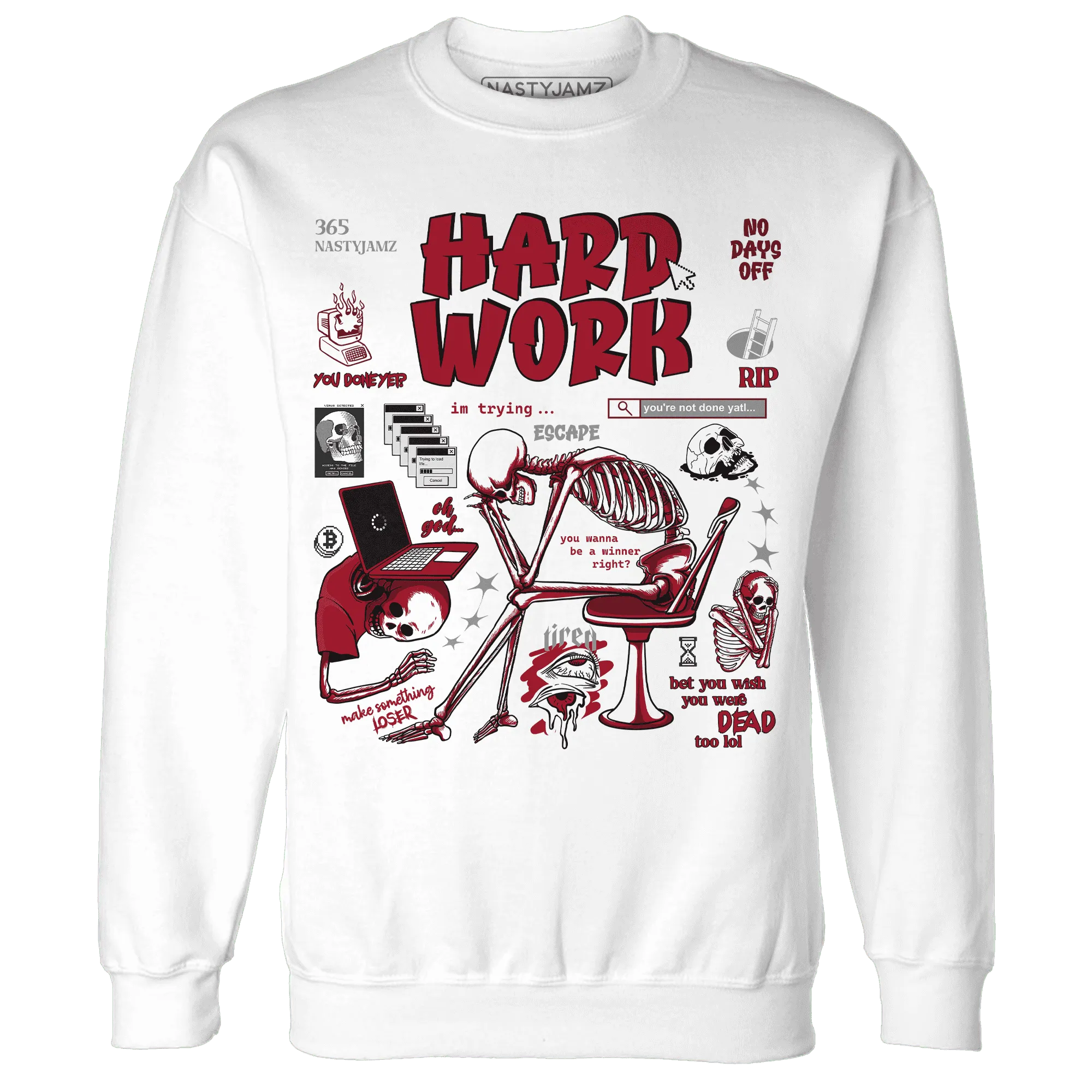 NastyJamz-Retro-Red-Taxi-12s-Sweatshirt-Match-Hard-Work