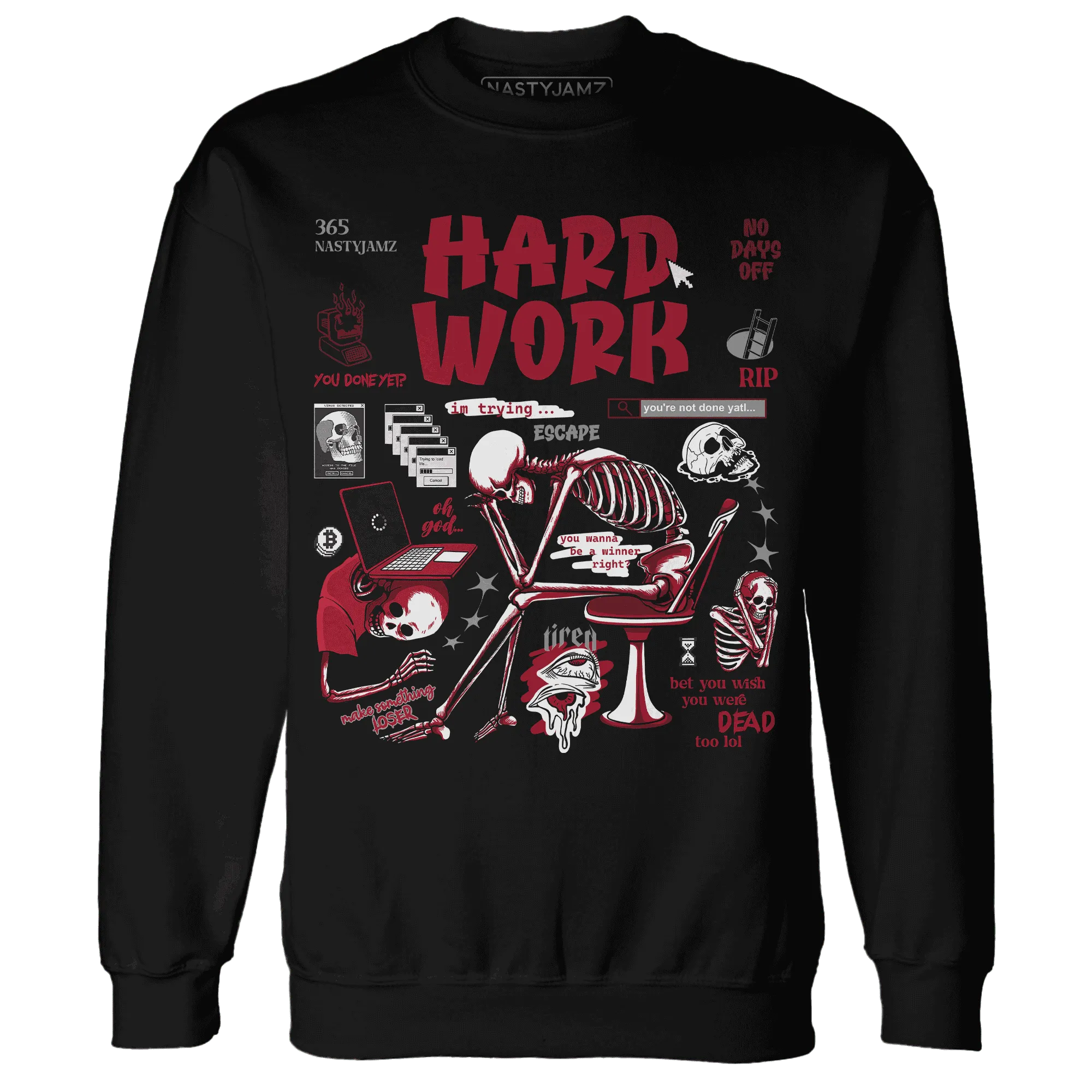 NastyJamz-Retro-Red-Taxi-12s-Sweatshirt-Match-Hard-Work