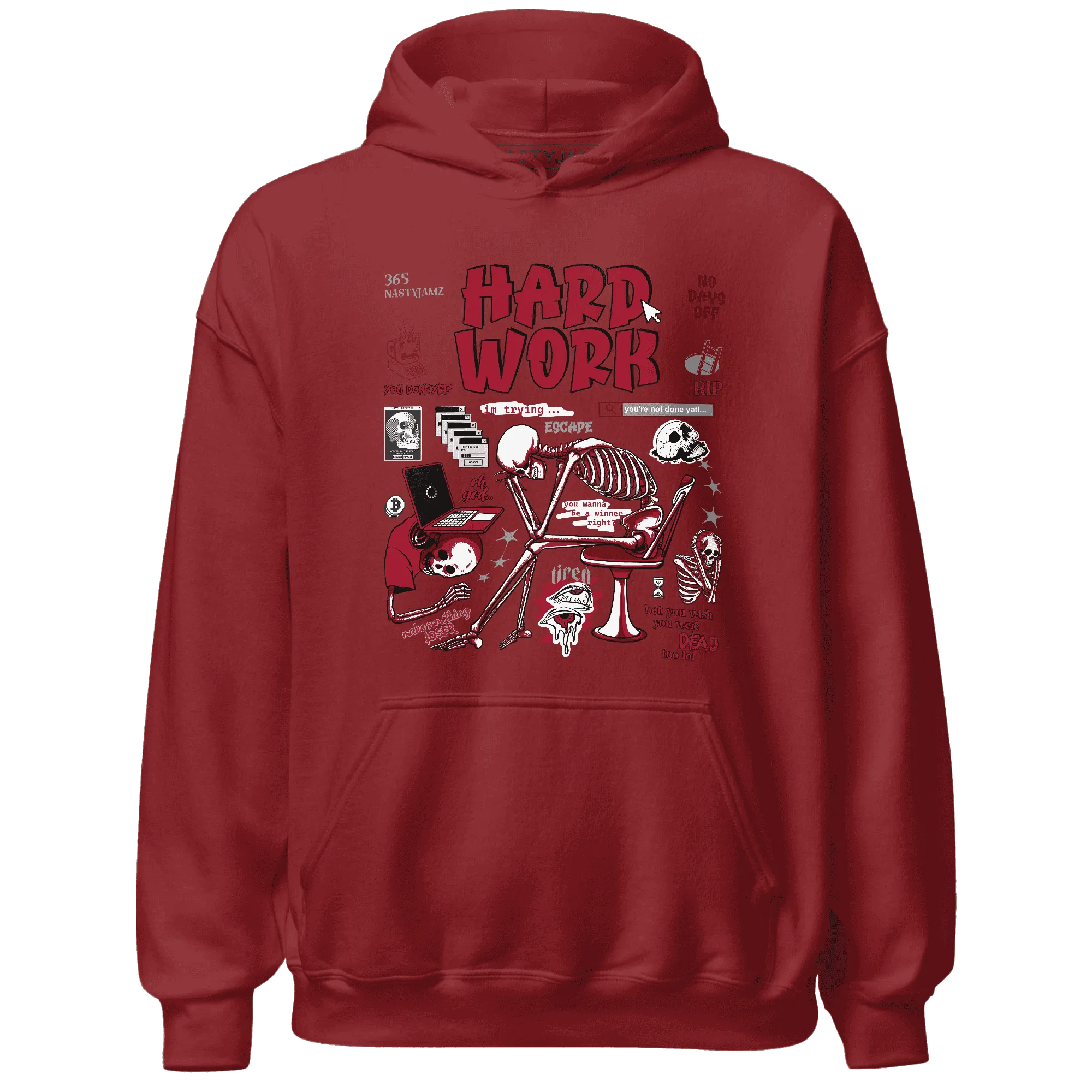 NastyJamz-Retro-Red-Taxi-12s-Hoodie-Match-Hard-Work