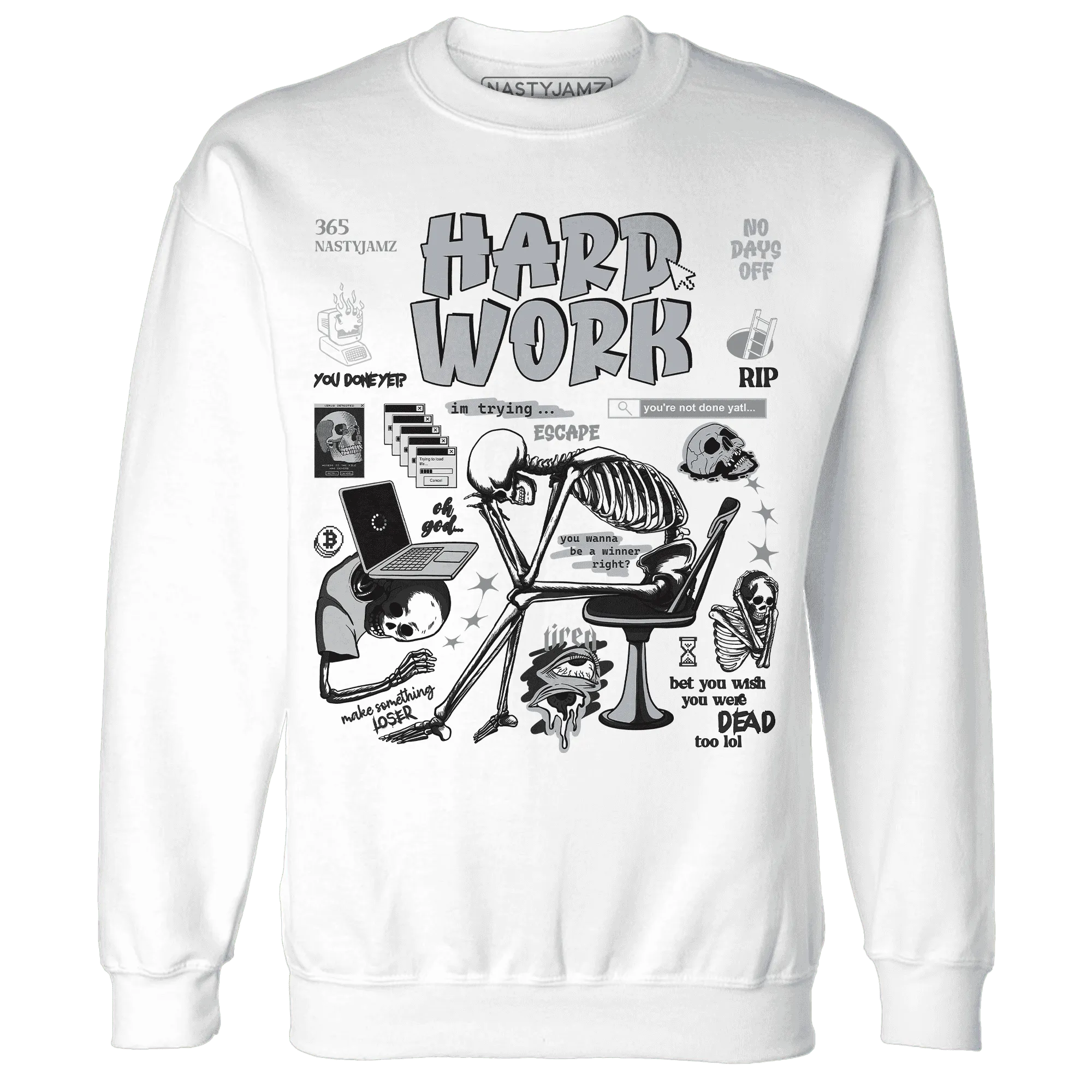 NastyJamz-Wolf-Grey-12s-Sweatshirt-Match-Hard-Work