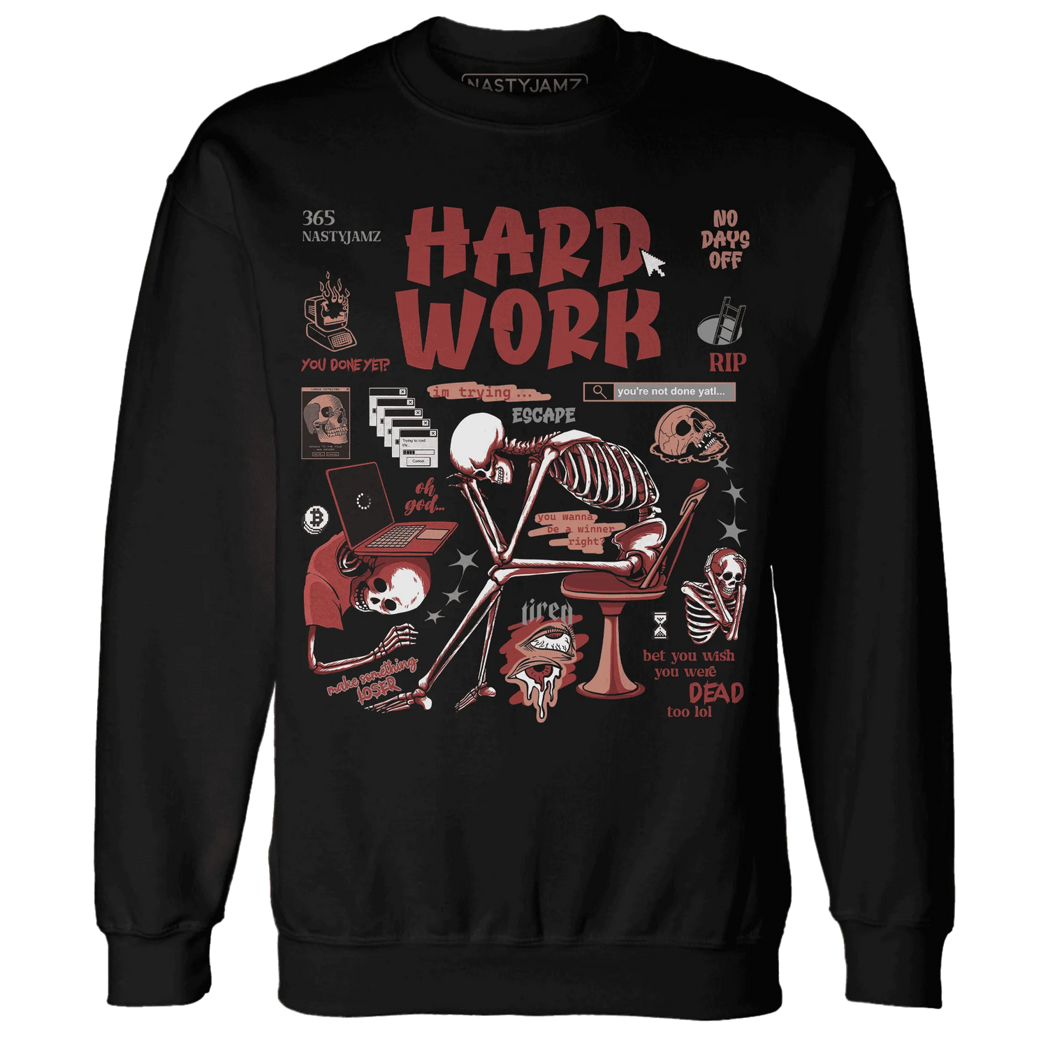 NastyJamz-Dune-Red-13s-Sweatshirt-Match-Hard-Work