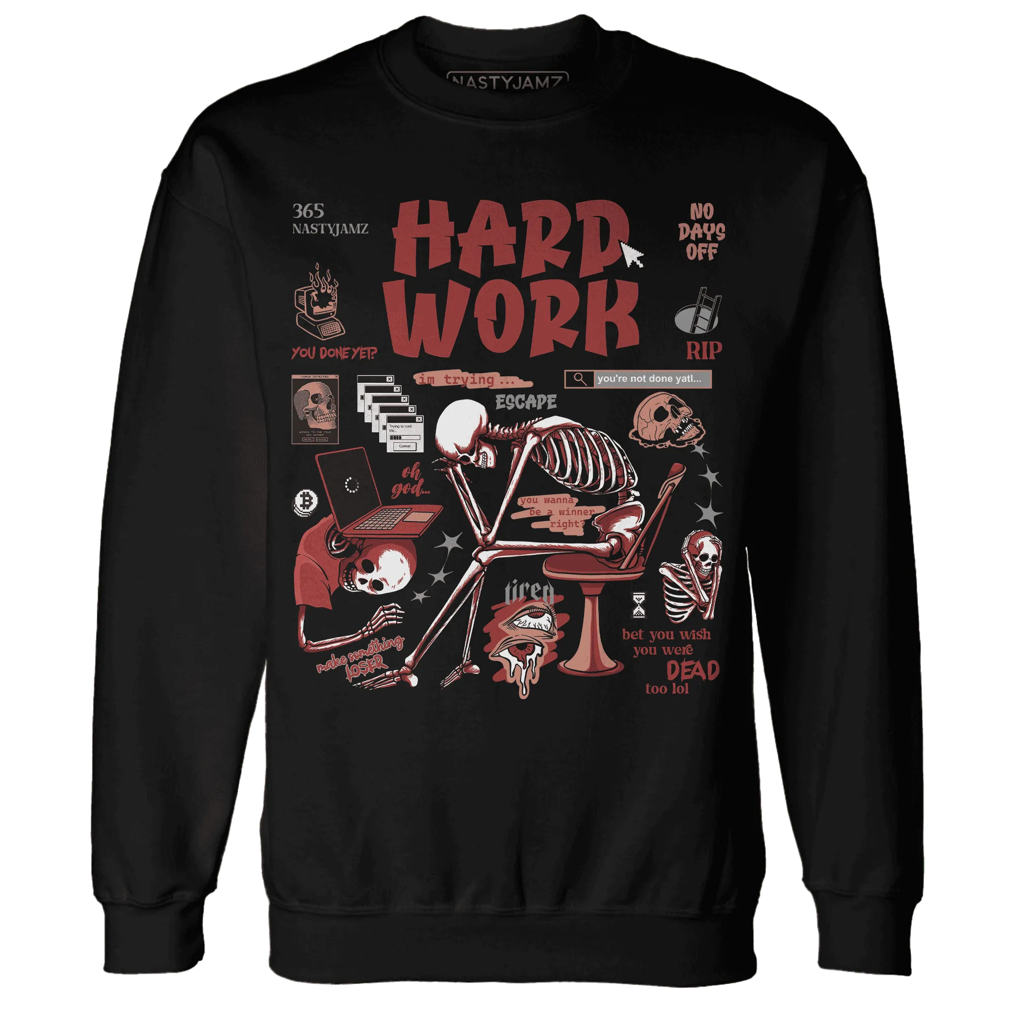 NastyJamz-Dune-Red-13s-Sweatshirt-Match-Hard-Work