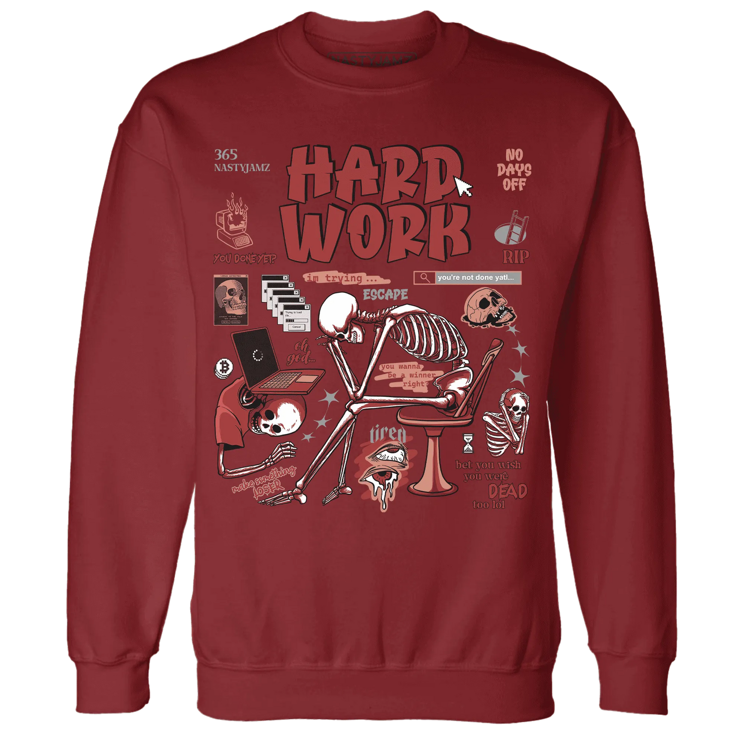 NastyJamz-Dune-Red-13s-Sweatshirt-Match-Hard-Work