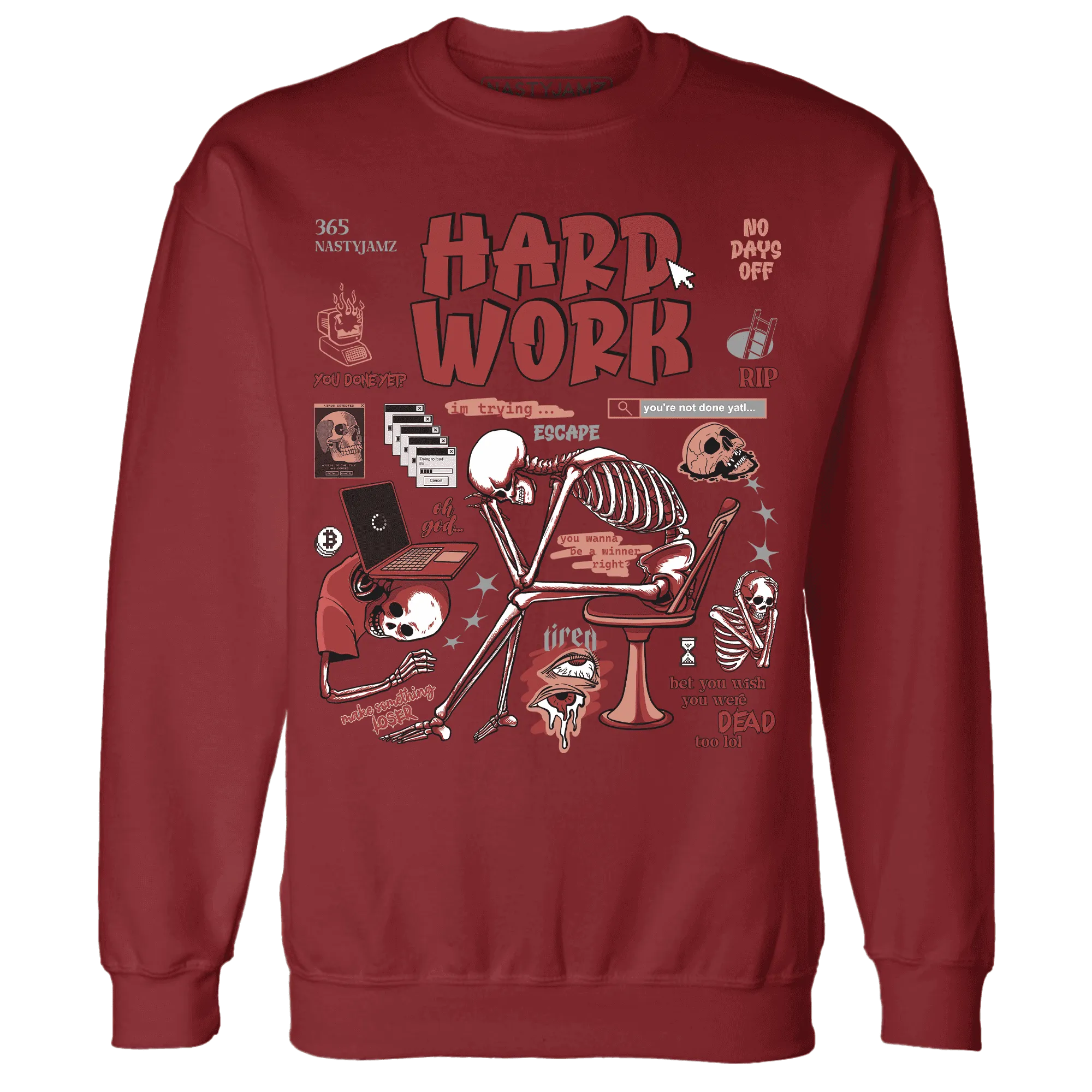 NastyJamz-Dune-Red-13s-Sweatshirt-Match-Hard-Work
