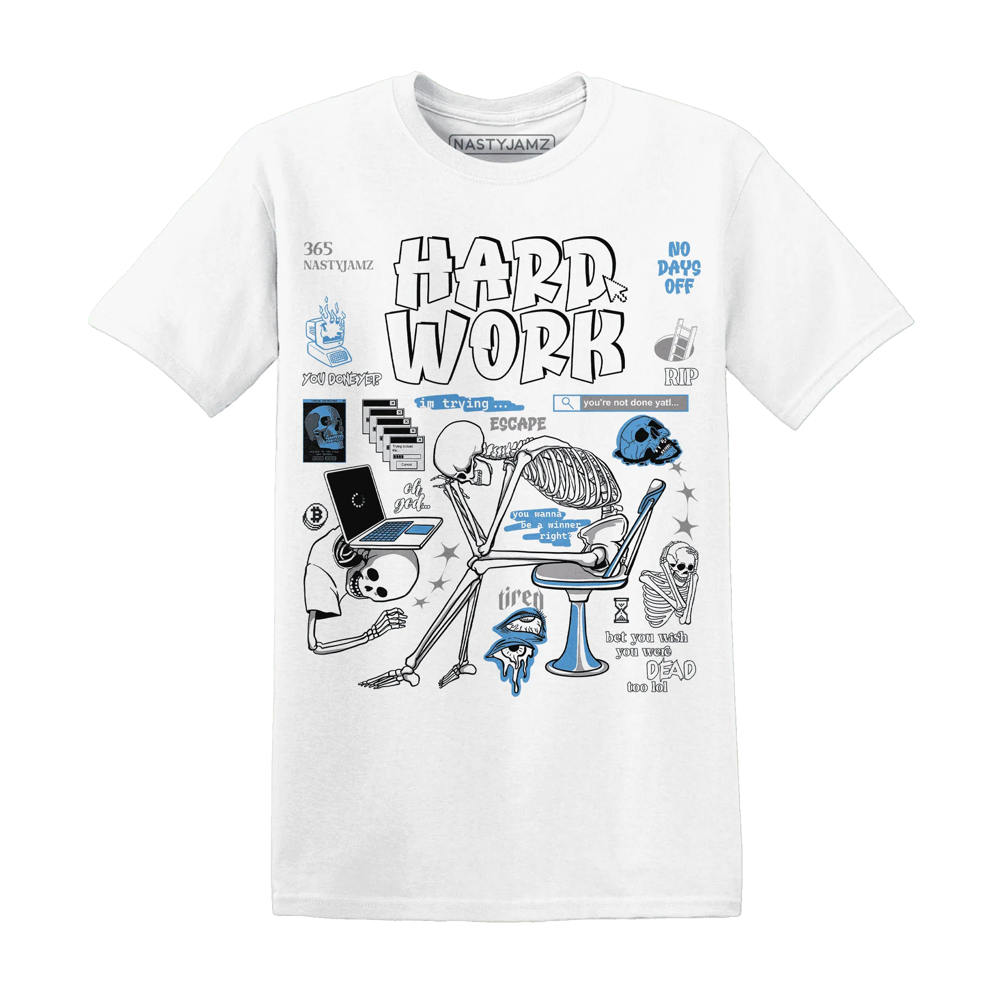Carolina-Blue-Univercitii-17s-NastyJamz-T-Shirt-Match-Hard-Work