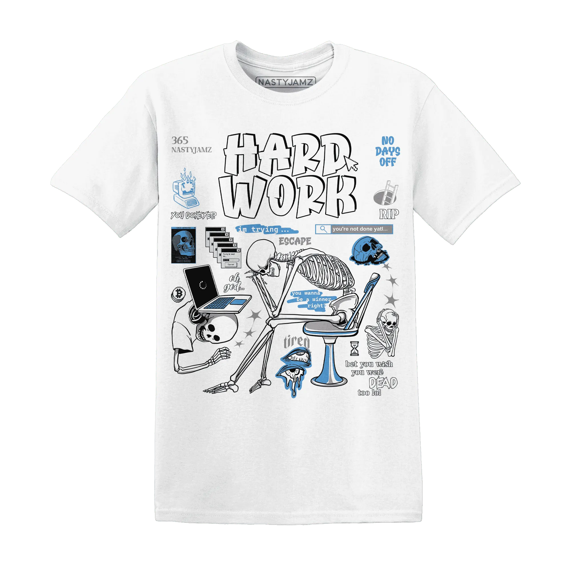 NastyJamz-Carolina-Blue-Univercitii-17s-T-Shirt-Match-Hard-Work