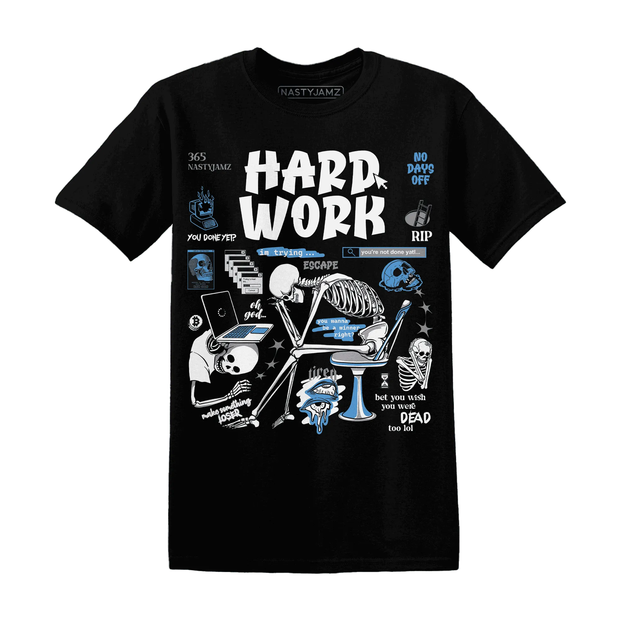 Carolina-Blue-Univercitii-17s-NastyJamz-T-Shirt-Match-Hard-Work