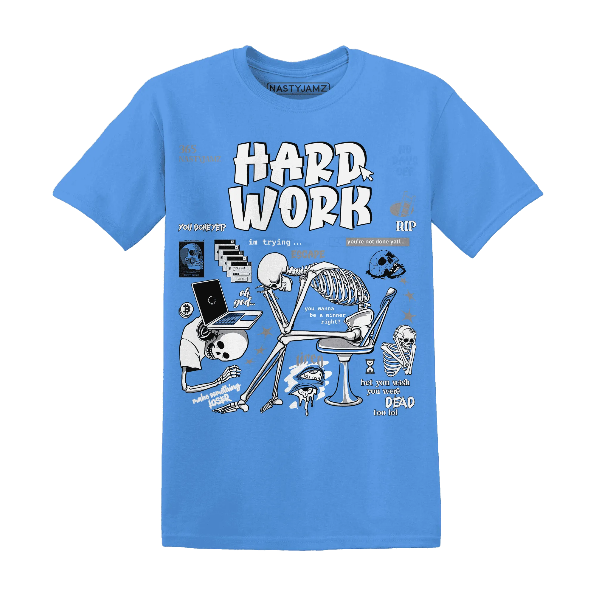 NastyJamz-Carolina-Blue-Univercitii-17s-T-Shirt-Match-Hard-Work