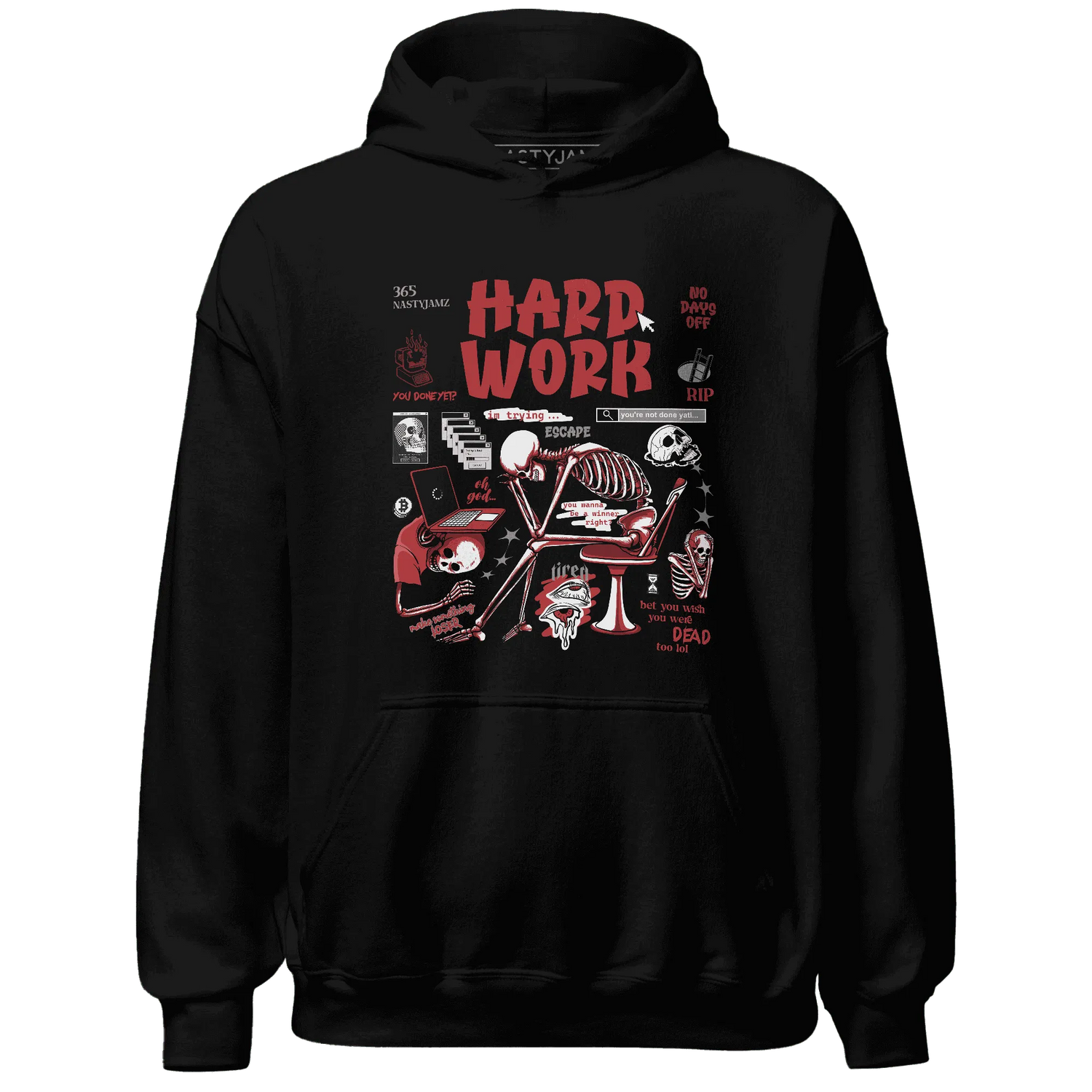 Black-Toe-Reimagined-Red-White-1s-Hoodie-Match-Hard-Work