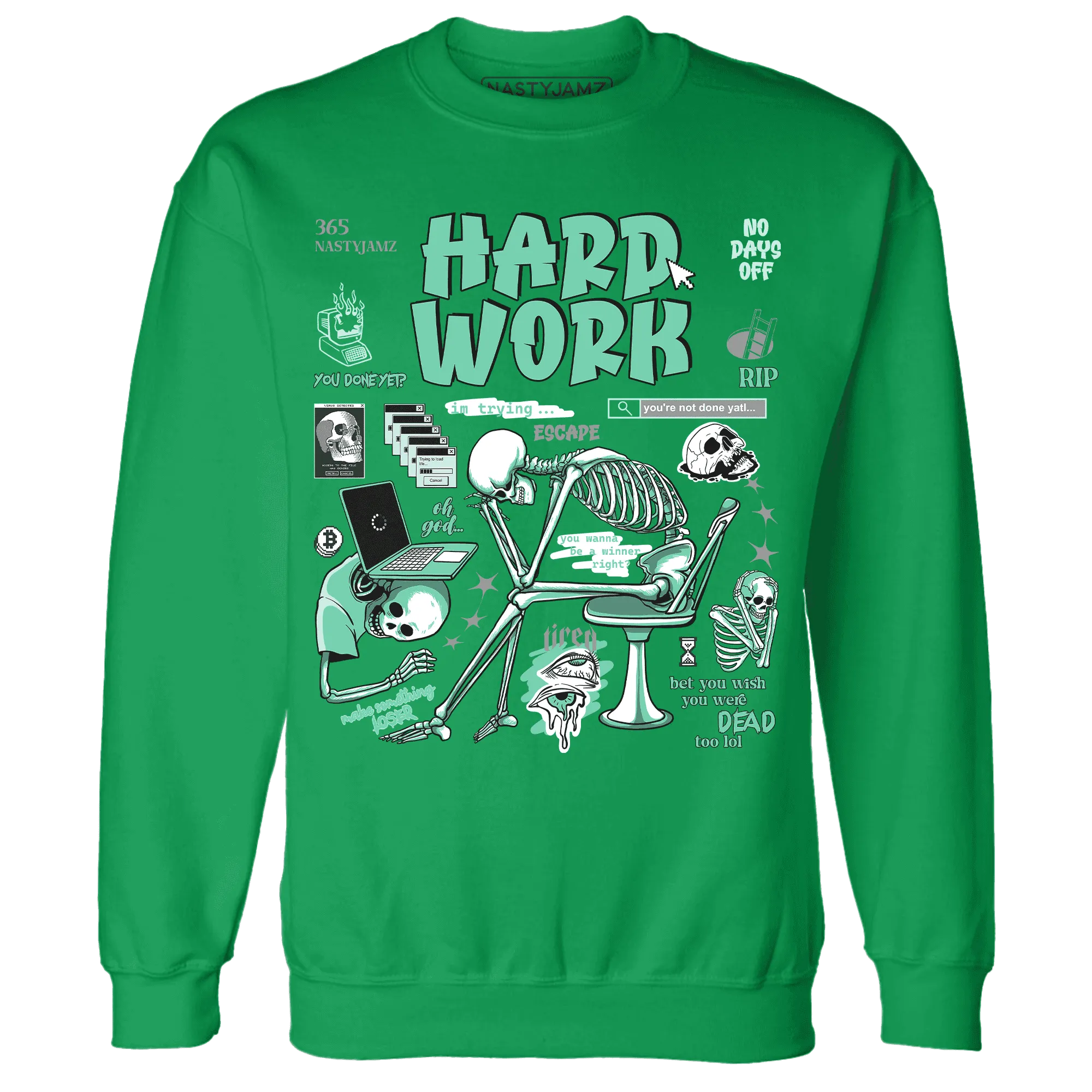 NastyJamz-High-OG-Green-Glow-1s-Sweatshirt-Match-Hard-Work