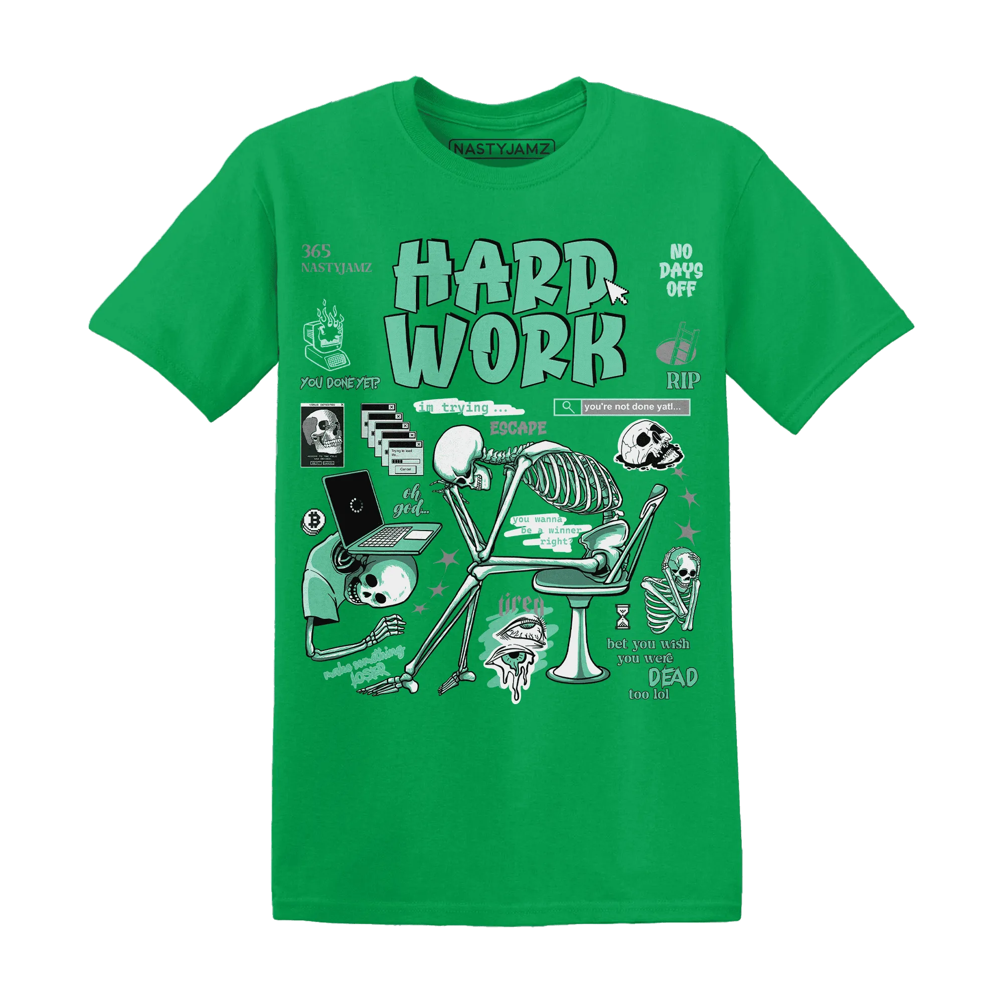 NastyJamz-High-OG-Green-Glow-1s-T-Shirt-Match-Hard-Work