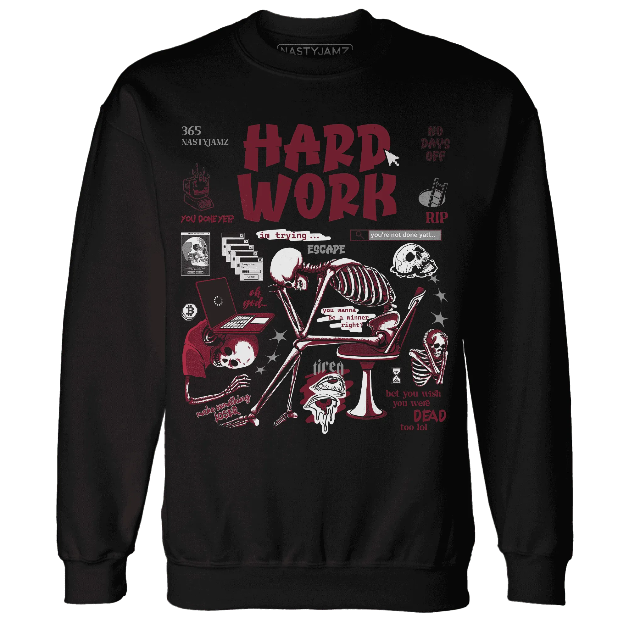 NastyJamz-High-White-Team-Red-1s-Sweatshirt-Match-Hard-Work