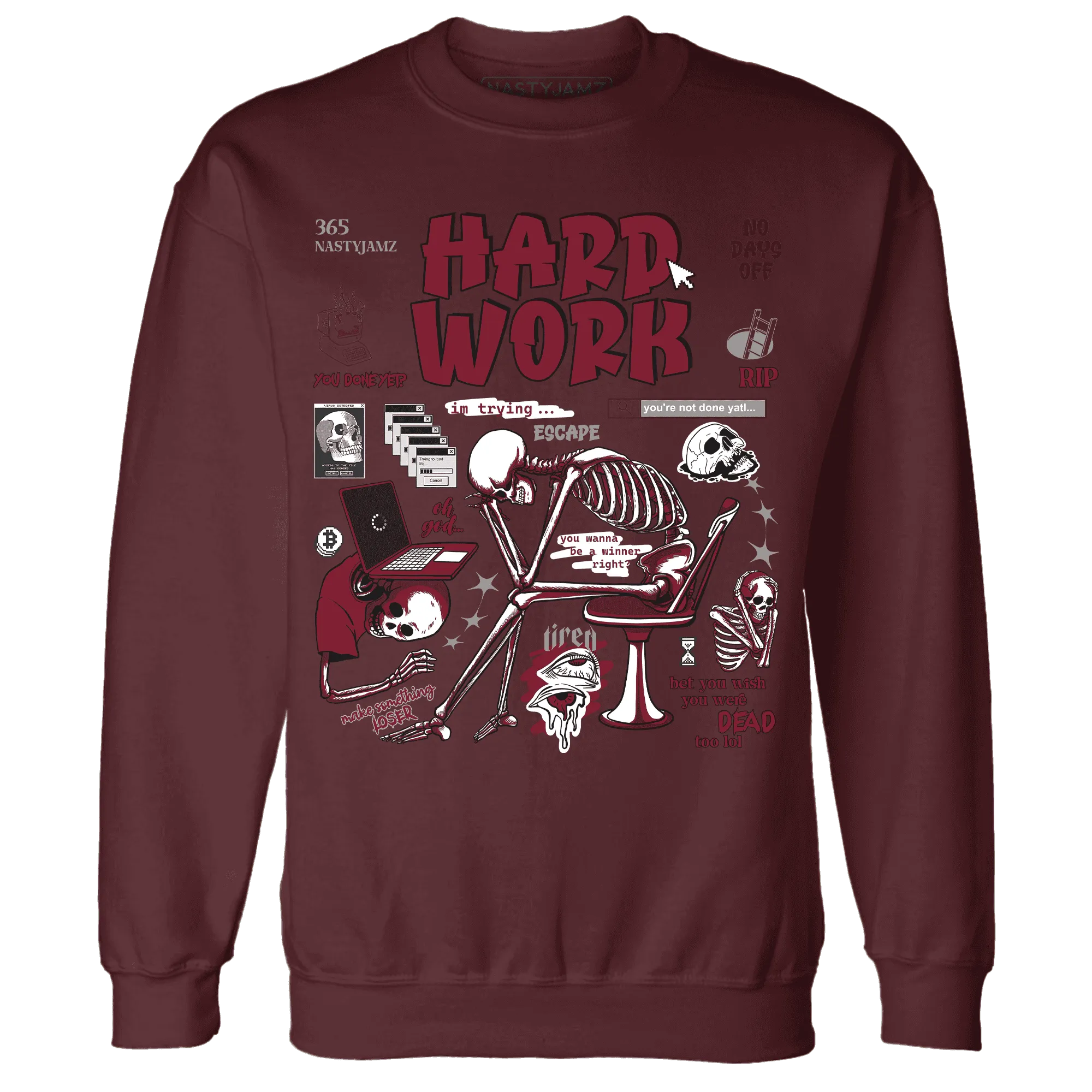 NastyJamz-High-White-Team-Red-1s-Sweatshirt-Match-Hard-Work