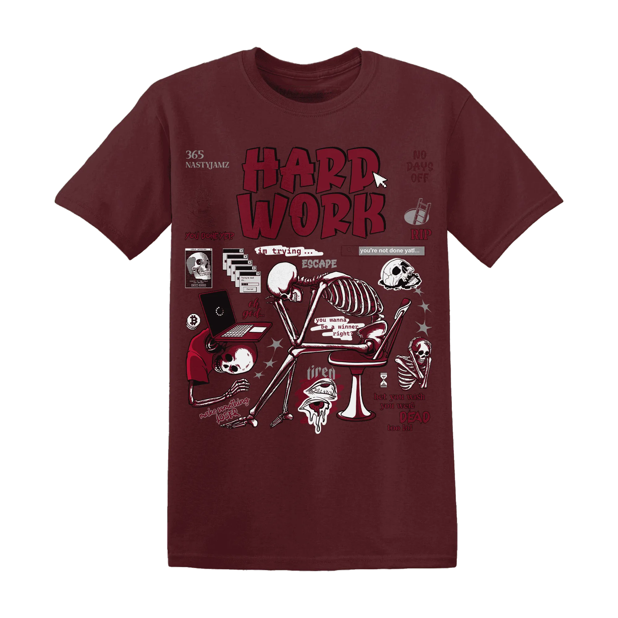 NastyJamz-High-White-Team-Red-1s-T-Shirt-Match-Hard-Work