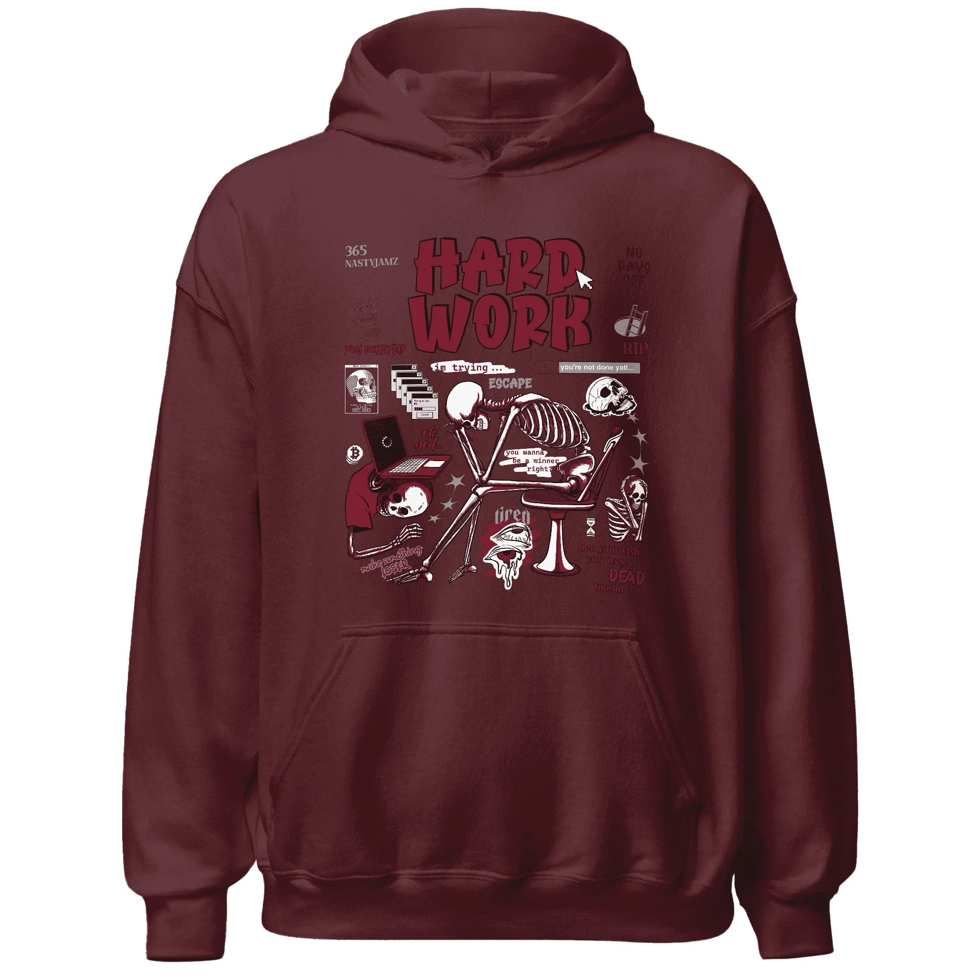 NastyJamz-High-White-Team-Red-1s-Hoodie-Match-Hard-Work