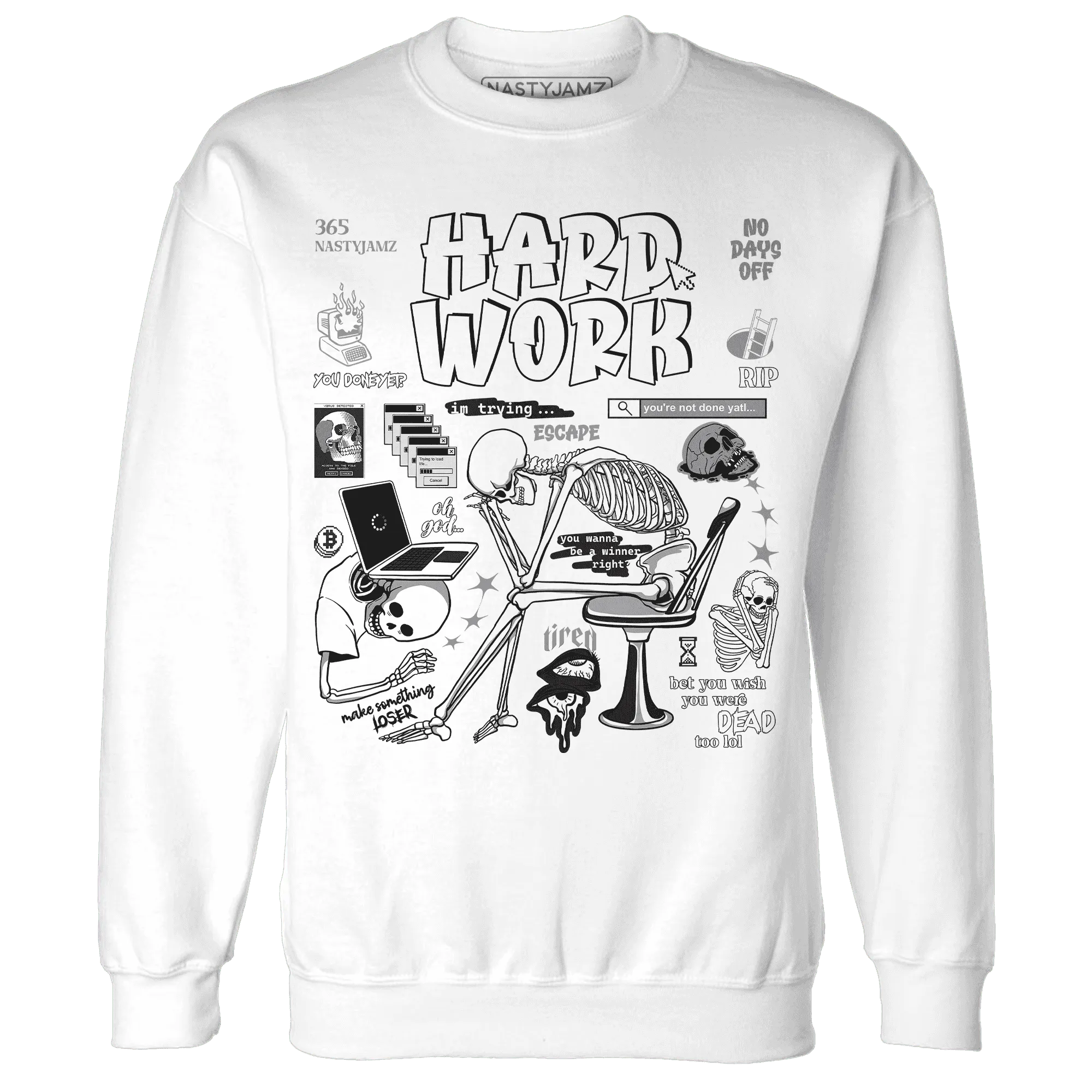 NastyJamz-Low-Mocha-1s-Sweatshirt-Match-Hard-Work