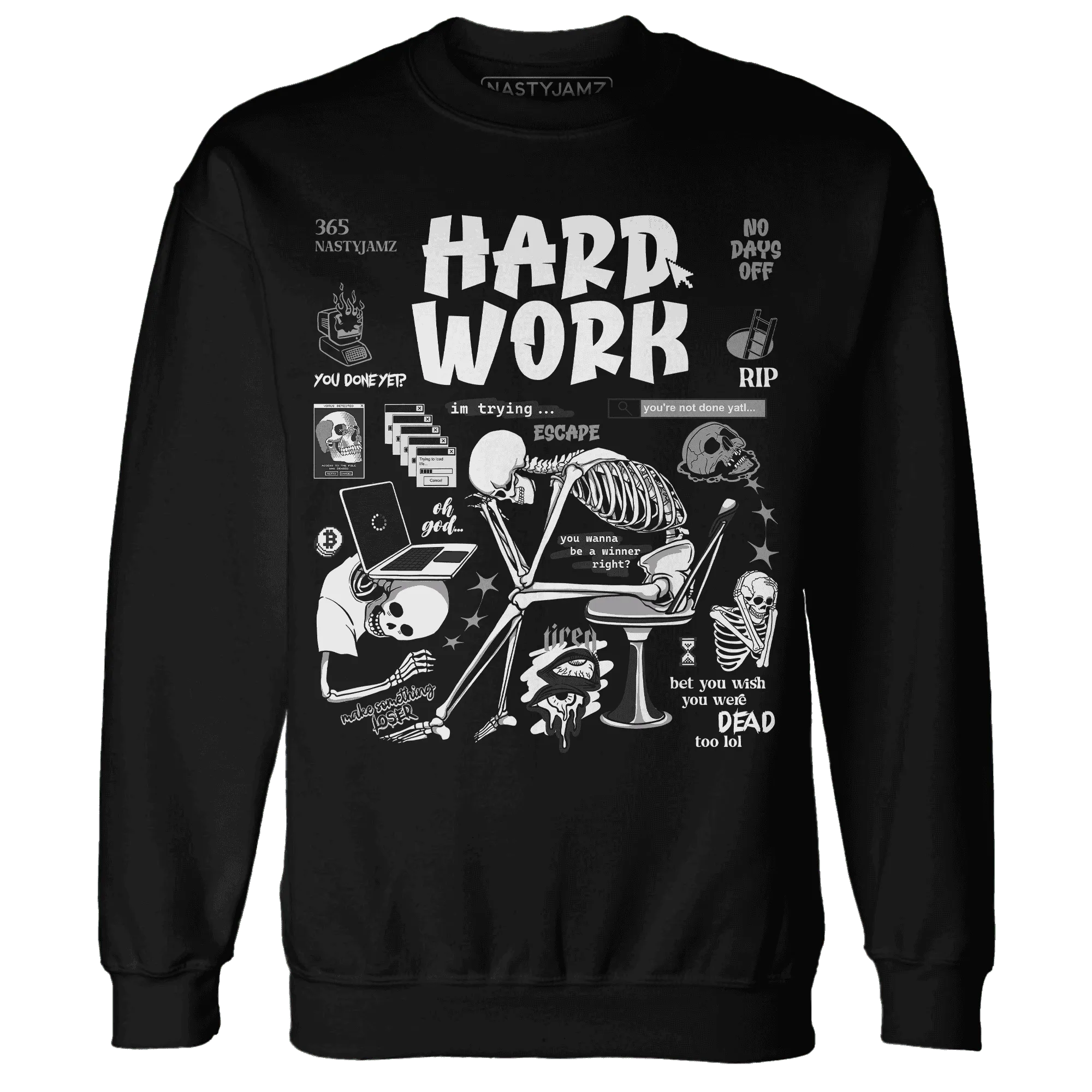 NastyJamz-Low-Mocha-1s-Sweatshirt-Match-Hard-Work