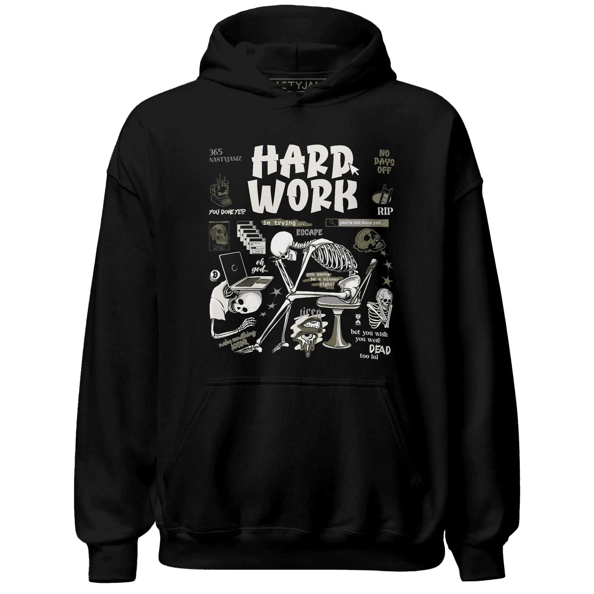 NastyJamz-Medium-Olive-1s-Hoodie-Match-Hard-Work