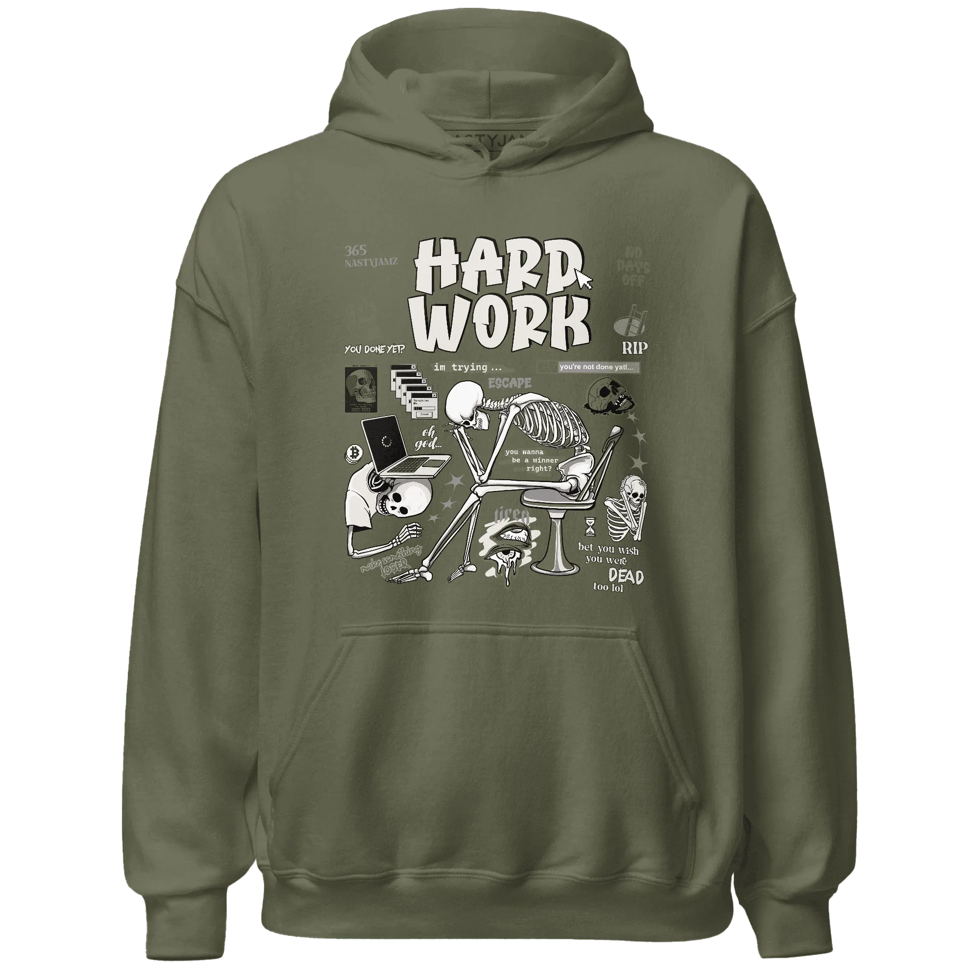 NastyJamz-Medium-Olive-1s-Hoodie-Match-Hard-Work