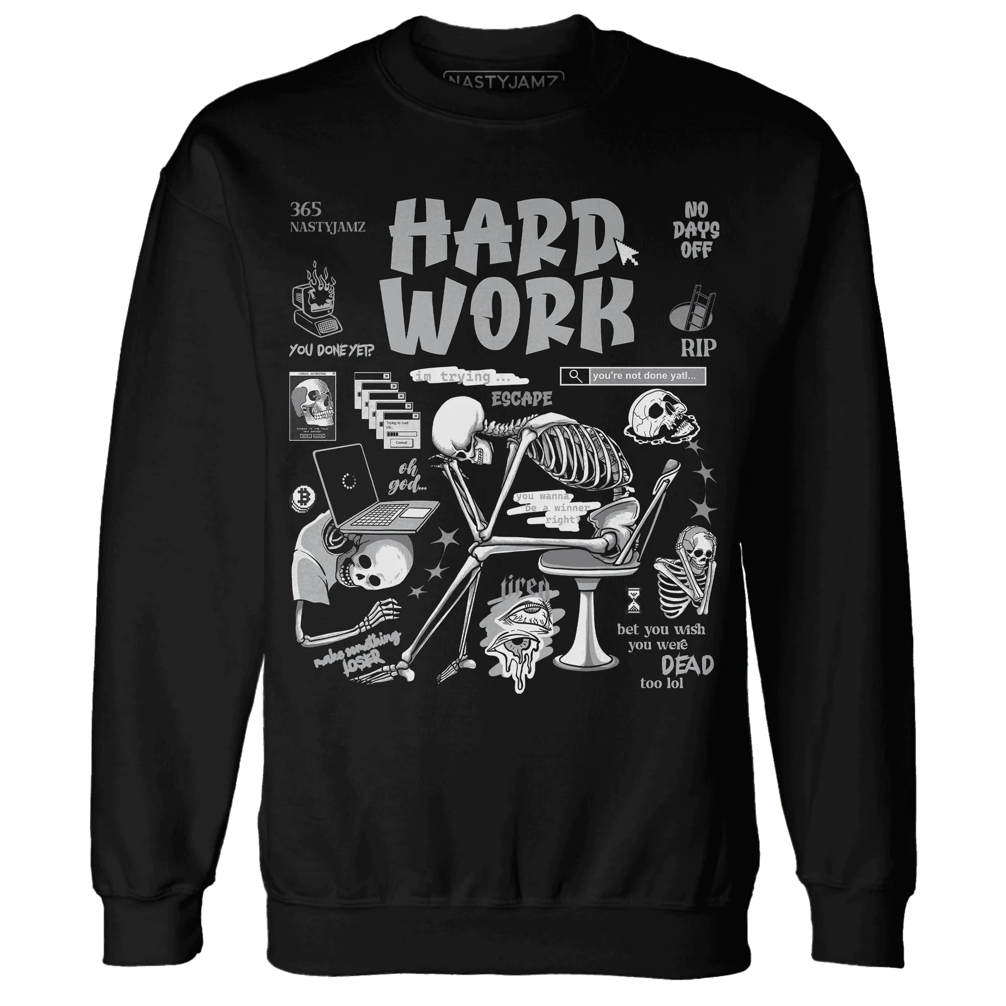 NastyJamz-Wolf-Grey-1s-Sweatshirt-Match-Hard-Work