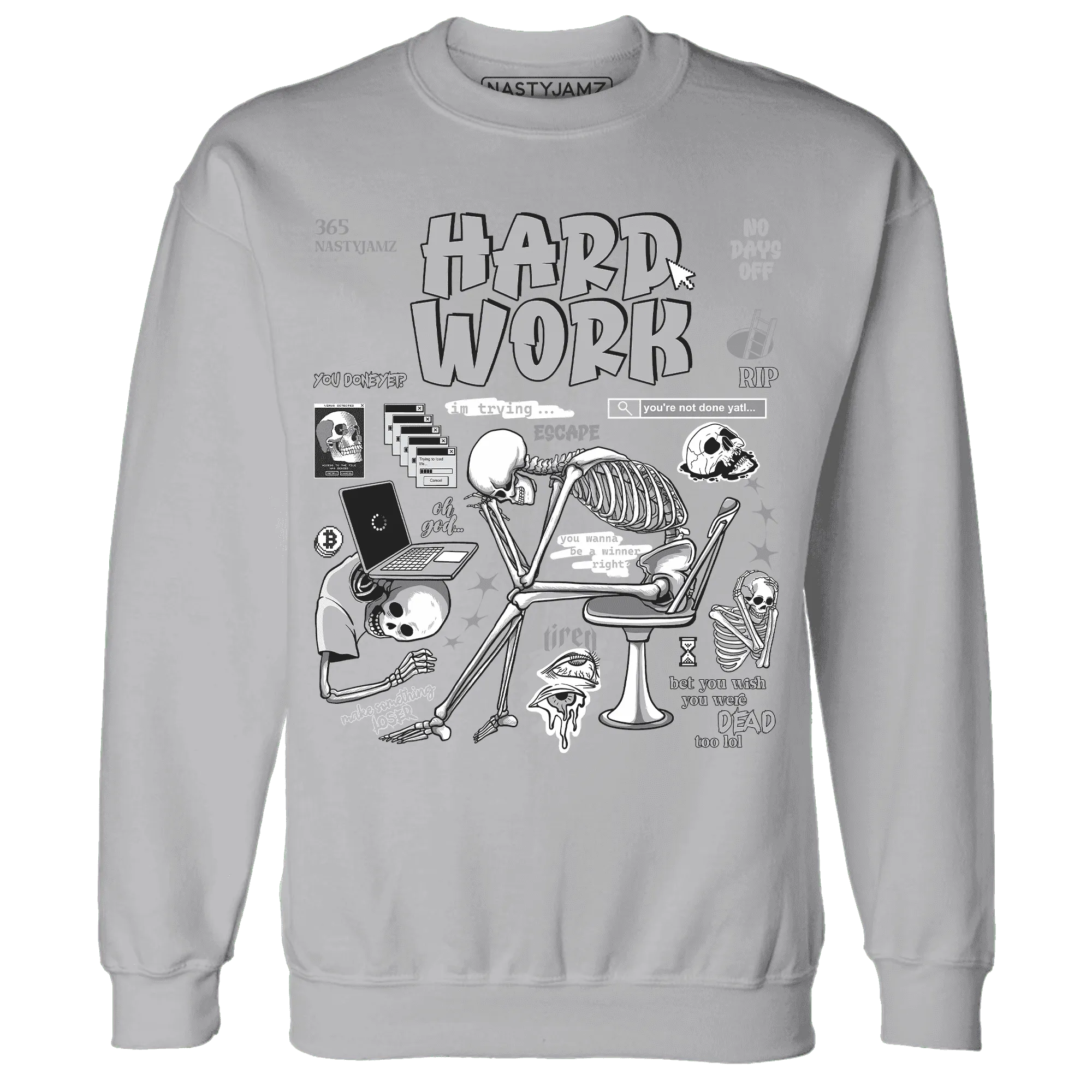 NastyJamz-Wolf-Grey-1s-Sweatshirt-Match-Hard-Work