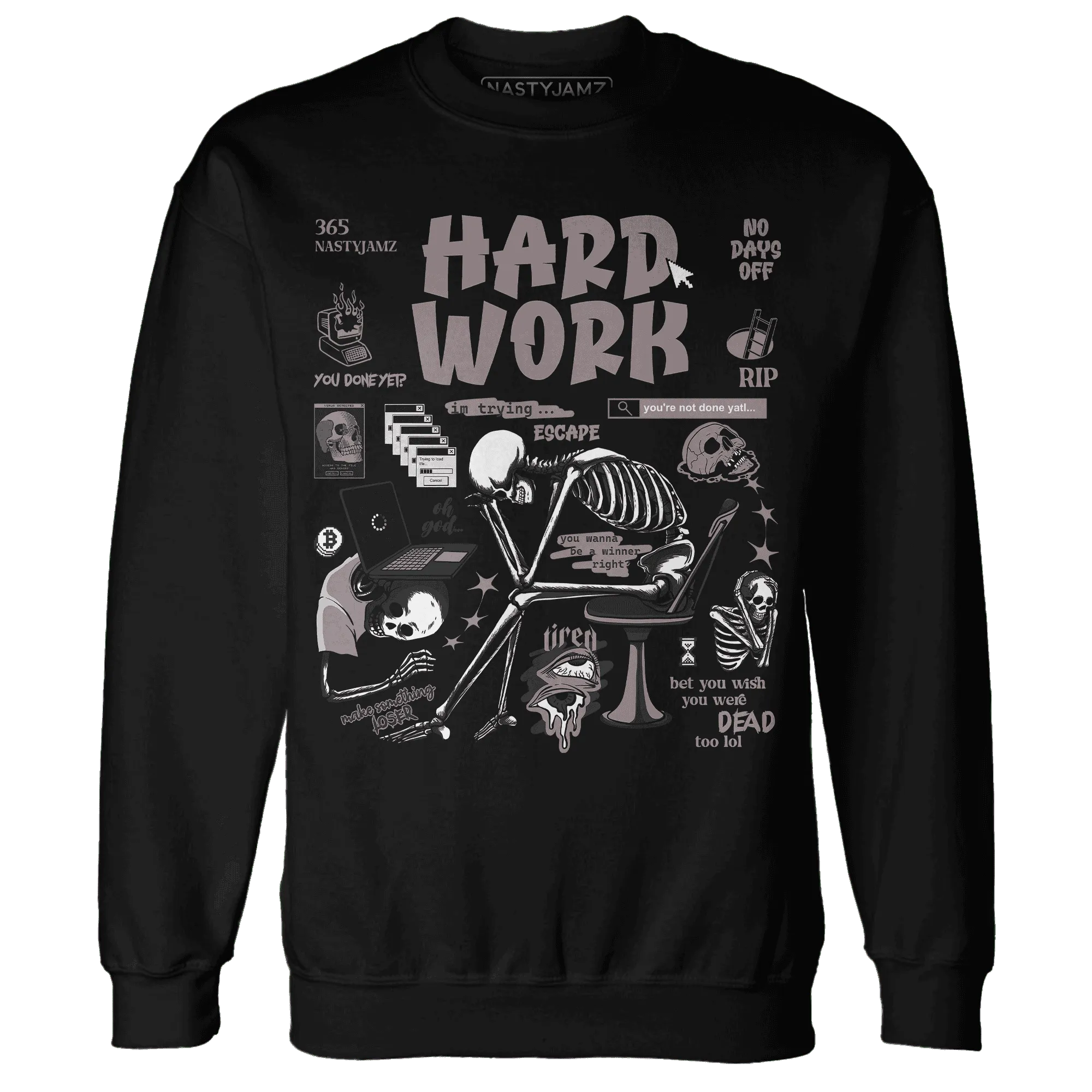 NastyJamz-Black-Violet-Ore-3s-Sweatshirt-Match-Hard-Work