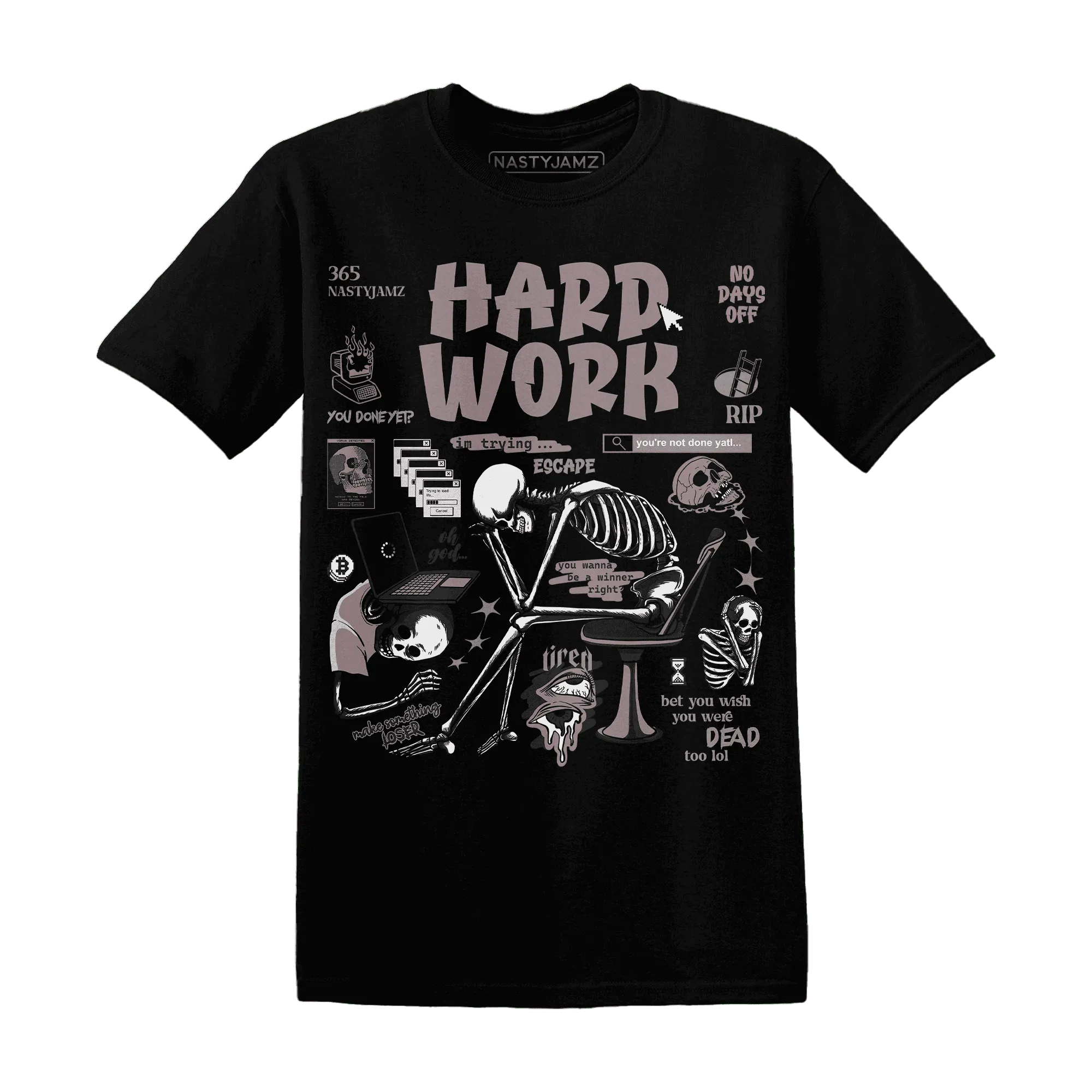 NastyJamz-Black-Violet-Ore-3s-T-Shirt-Match-Hard-Work