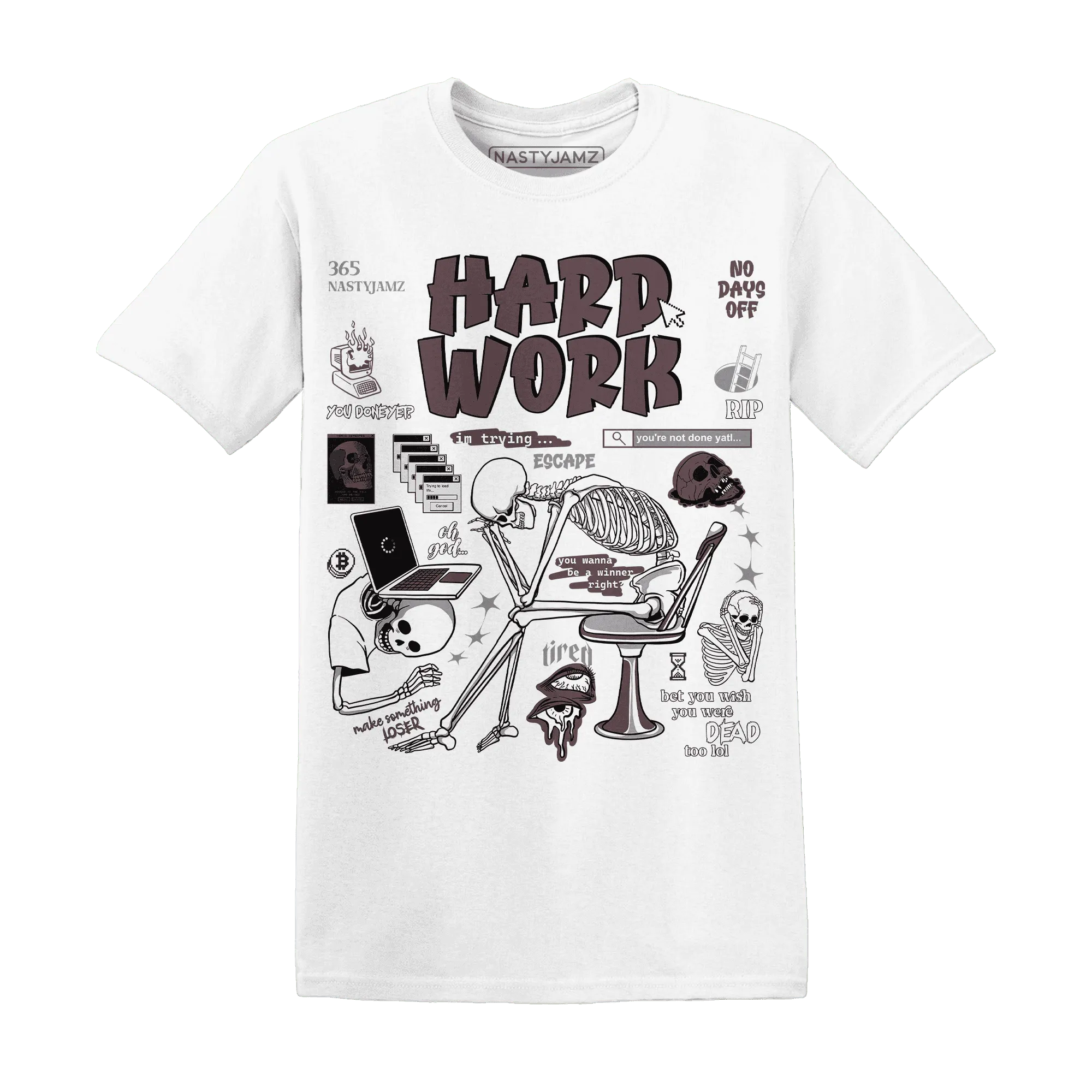 NastyJamz-Burgundy-Crush-3s-T-Shirt-Match-Hard-Work