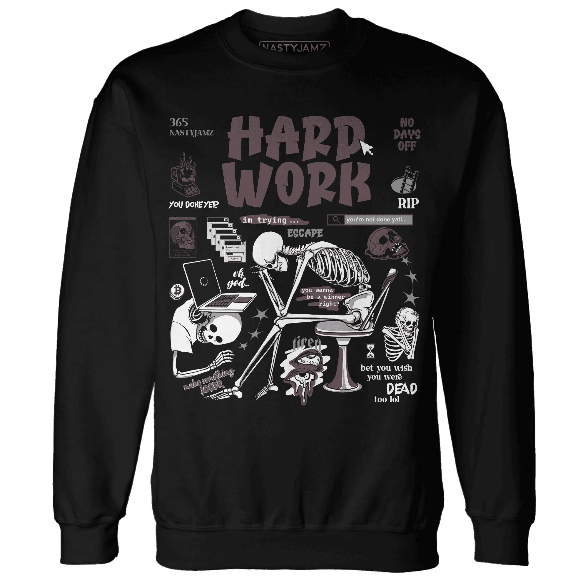 NastyJamz-Burgundy-Crush-3s-Sweatshirt-Match-Hard-Work