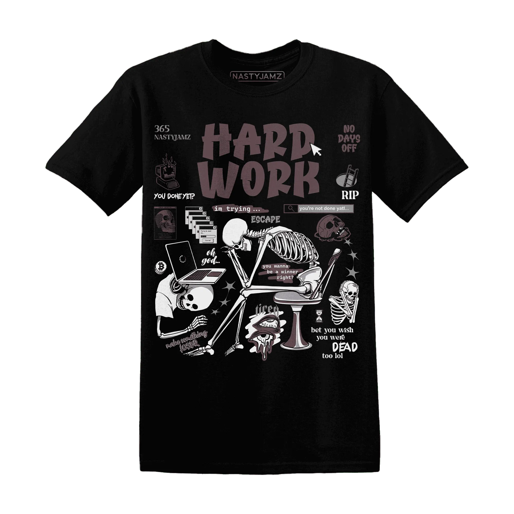 NastyJamz-Burgundy-Crush-3s-T-Shirt-Match-Hard-Work