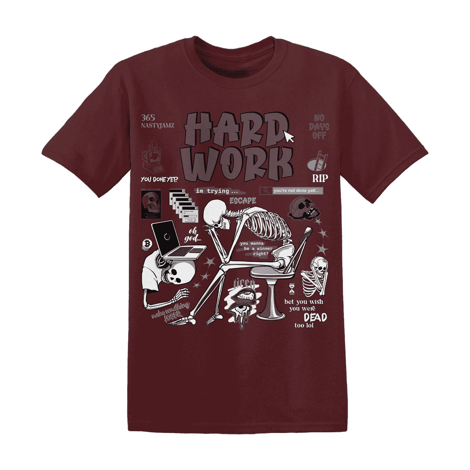 NastyJamz-Burgundy-Crush-3s-T-Shirt-Match-Hard-Work