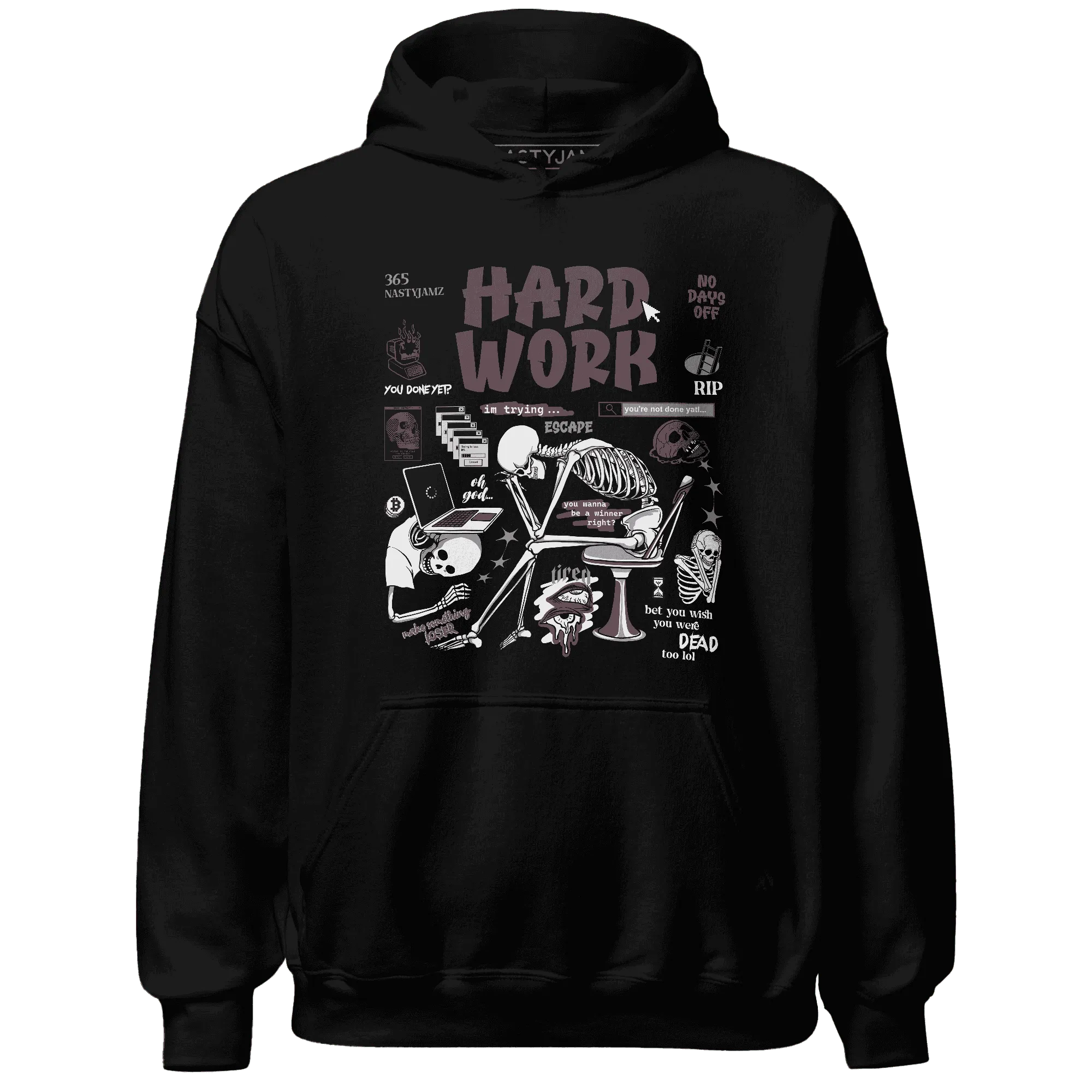 NastyJamz-Burgundy-Crush-3s-Hoodie-Match-Hard-Work