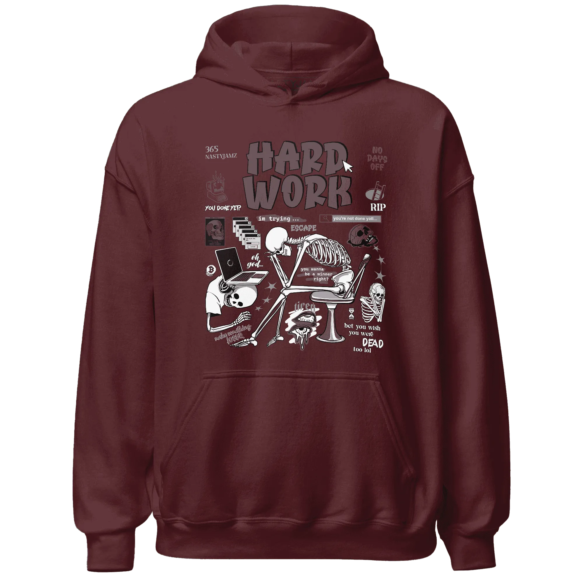 NastyJamz-Burgundy-Crush-3s-Hoodie-Match-Hard-Work