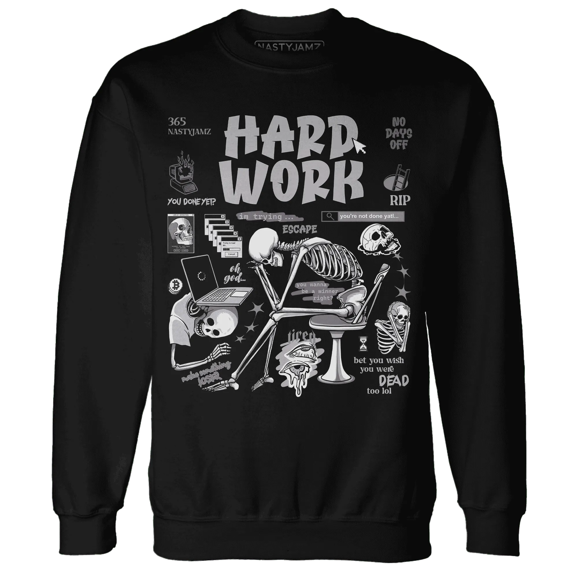 Cement-Grey-3s-NastyJamz-Sweatshirt-Match-Hard-Work