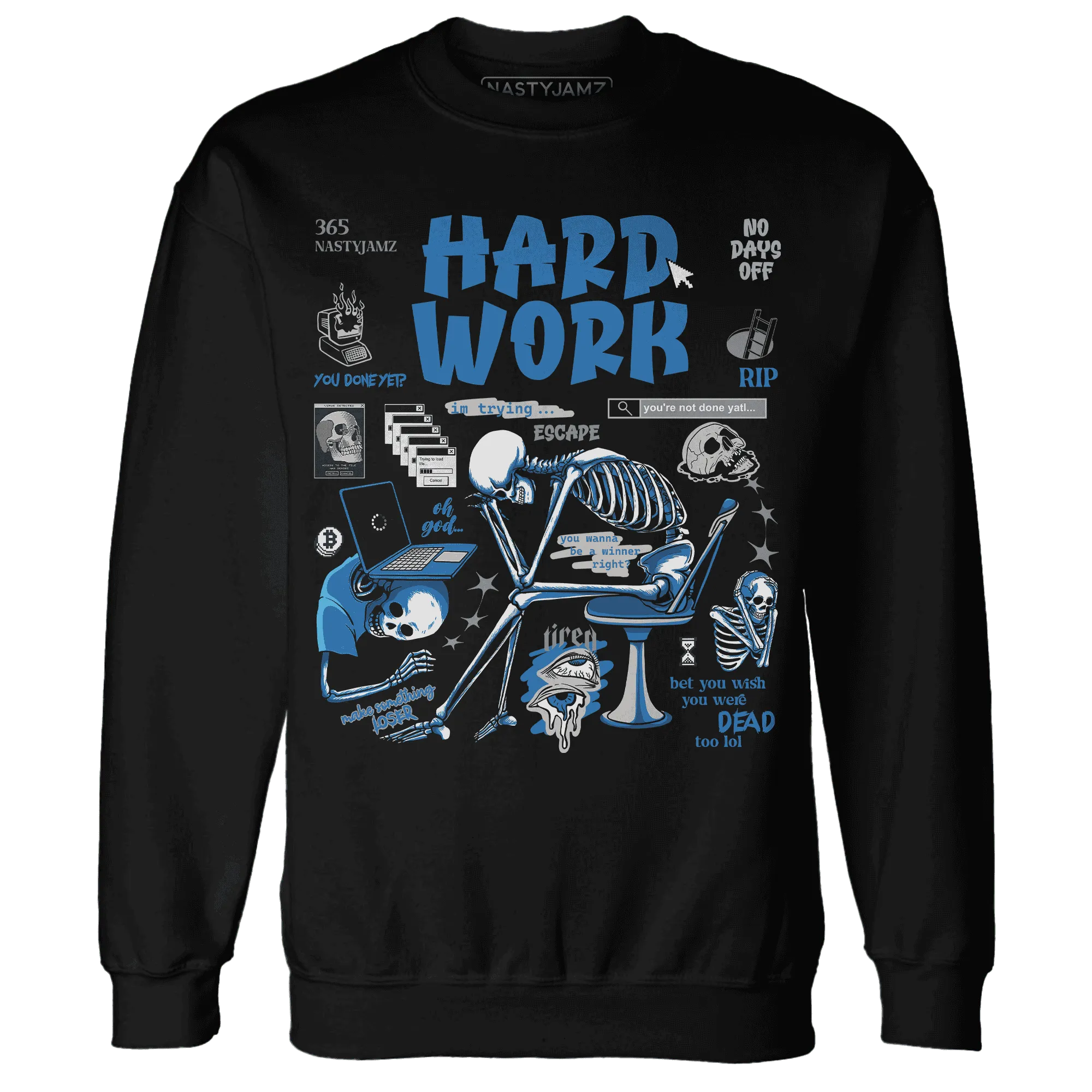 NastyJamz-Industrial-Blue-4s-Sweatshirt-Match-Hard-Work