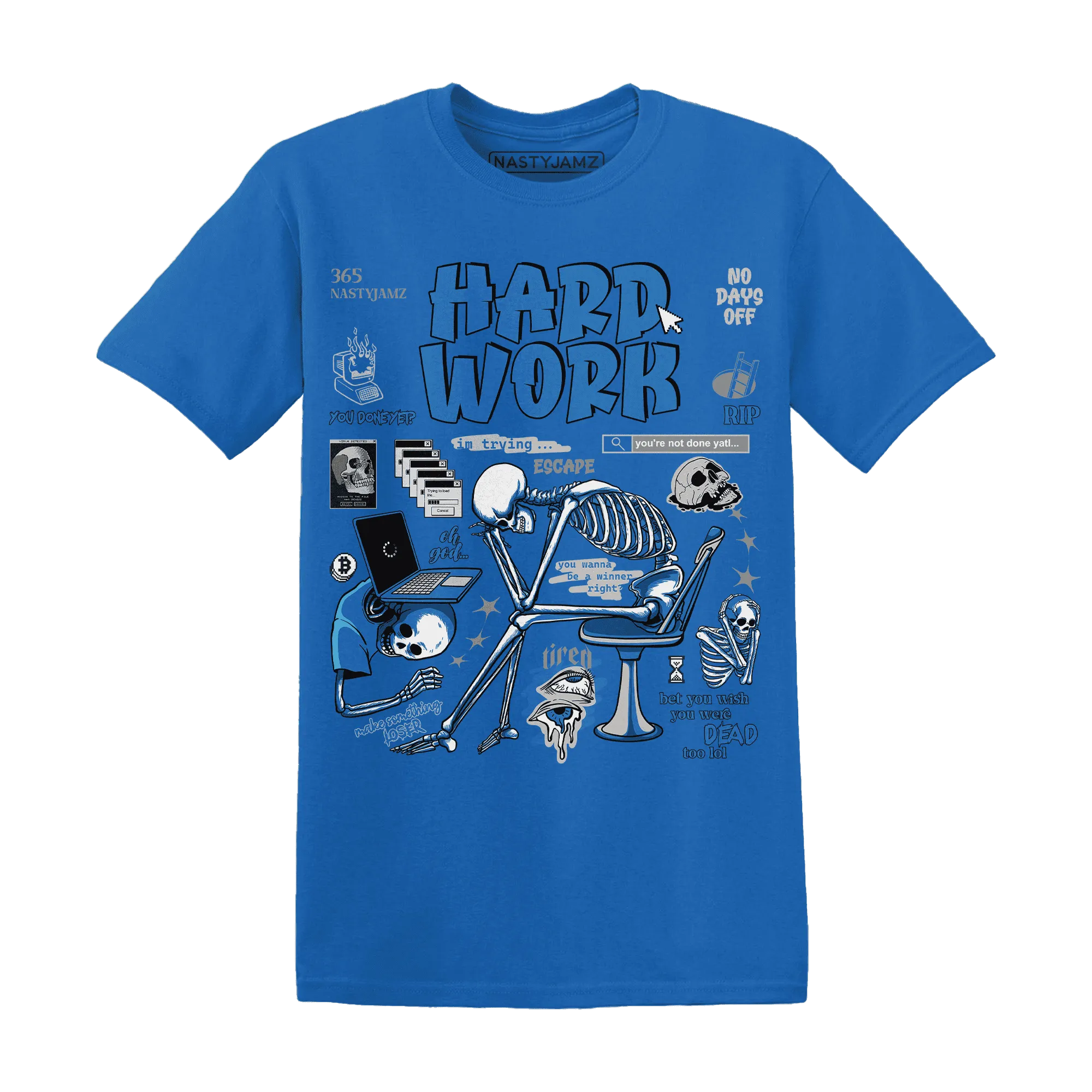 Industrial-Blue-4s-NastyJamz-T-Shirt-Match-Hard-Work