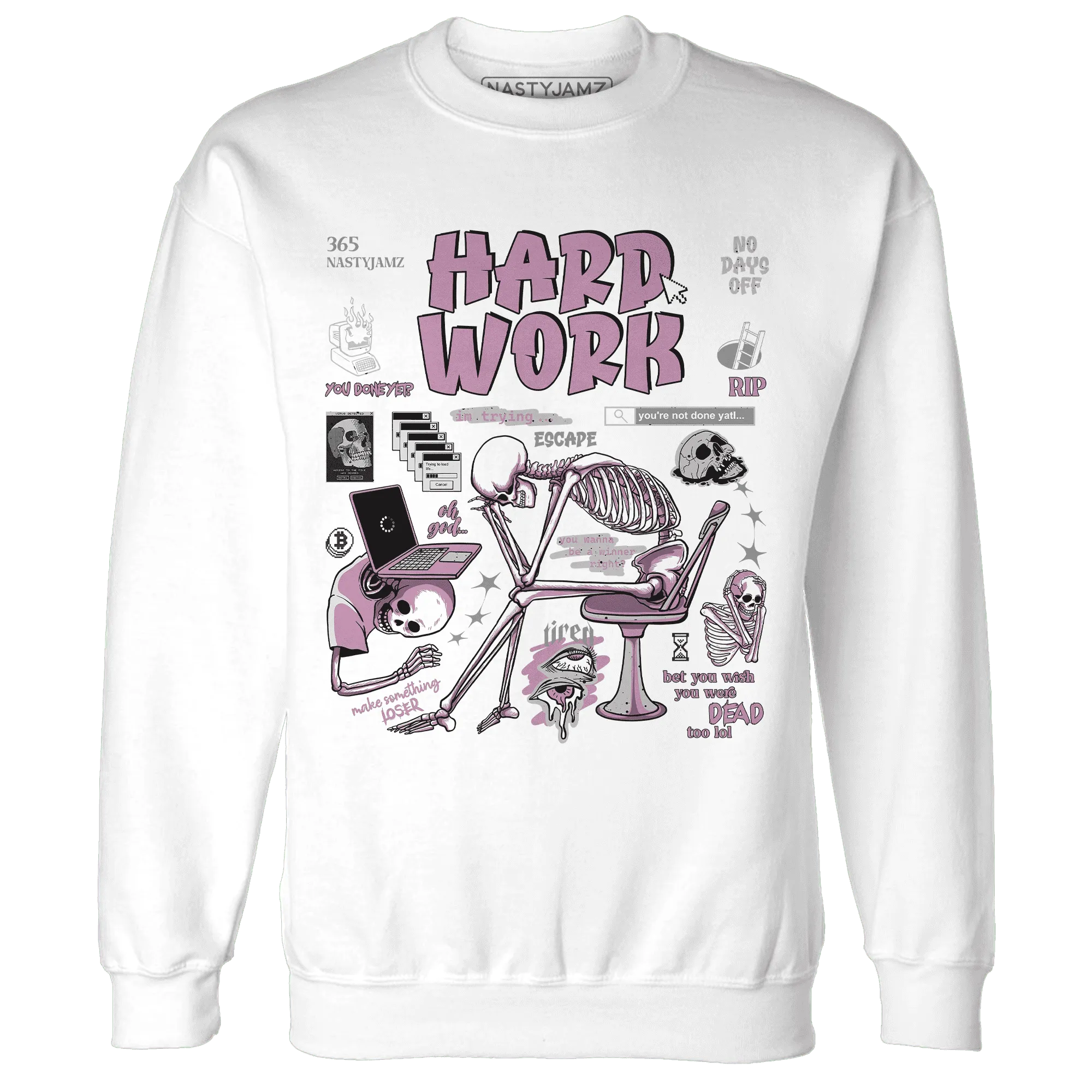 Orchid-Neutral-Grey-Black-White-4s-Sweatshirt-Match-Hard-Work