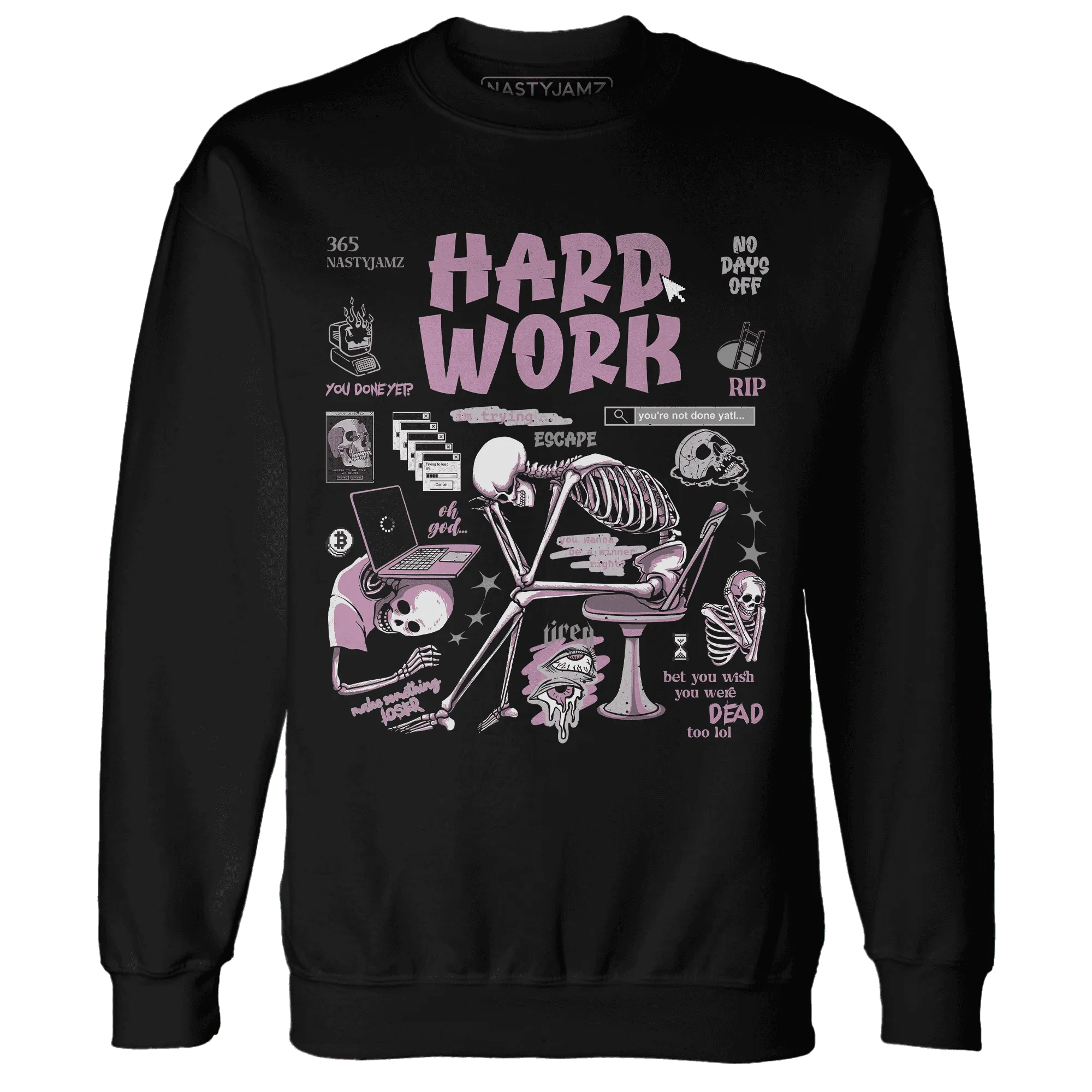 Orchid-Neutral-Grey-Black-White-4s-Sweatshirt-Match-Hard-Work
