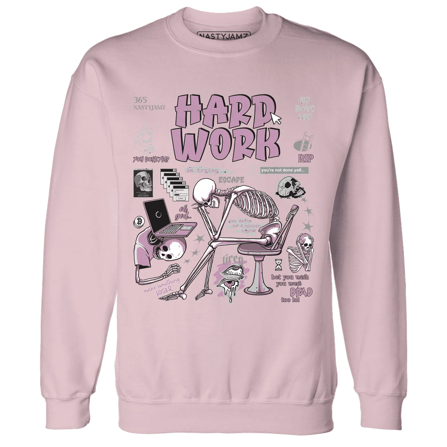 Orchid-Neutral-Grey-Black-White-4s-Sweatshirt-Match-Hard-Work