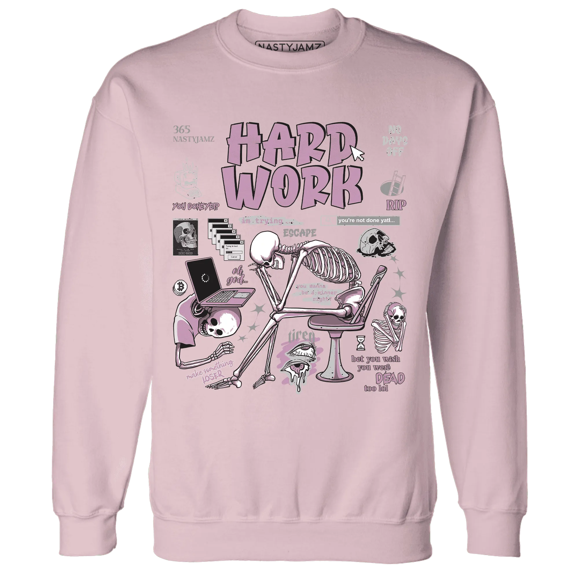 Orchid-Neutral-Grey-Black-White-4s-Sweatshirt-Match-Hard-Work