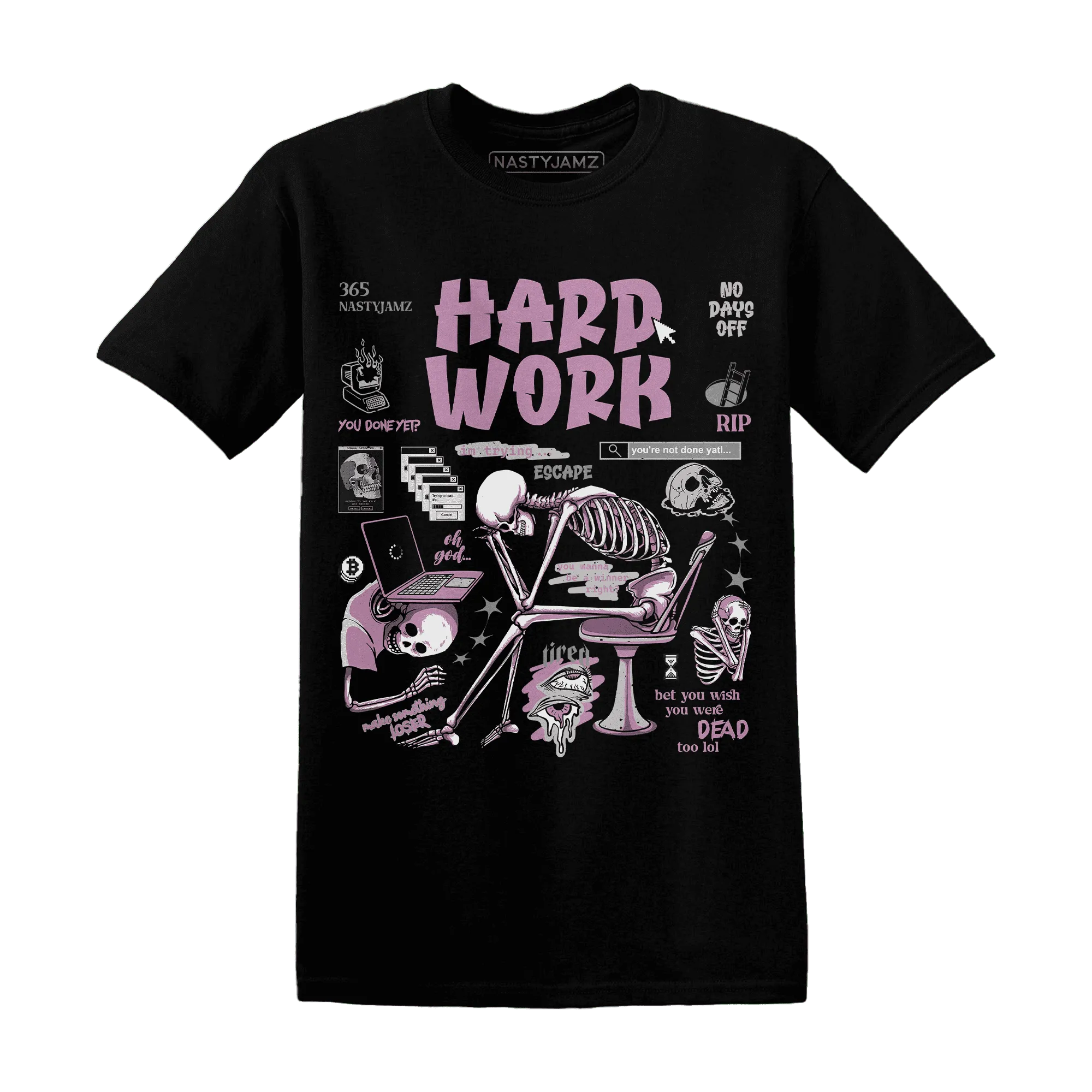 Orchid-Neutral-Grey-Black-White-4s-T-Shirt-Match-Hard-Work