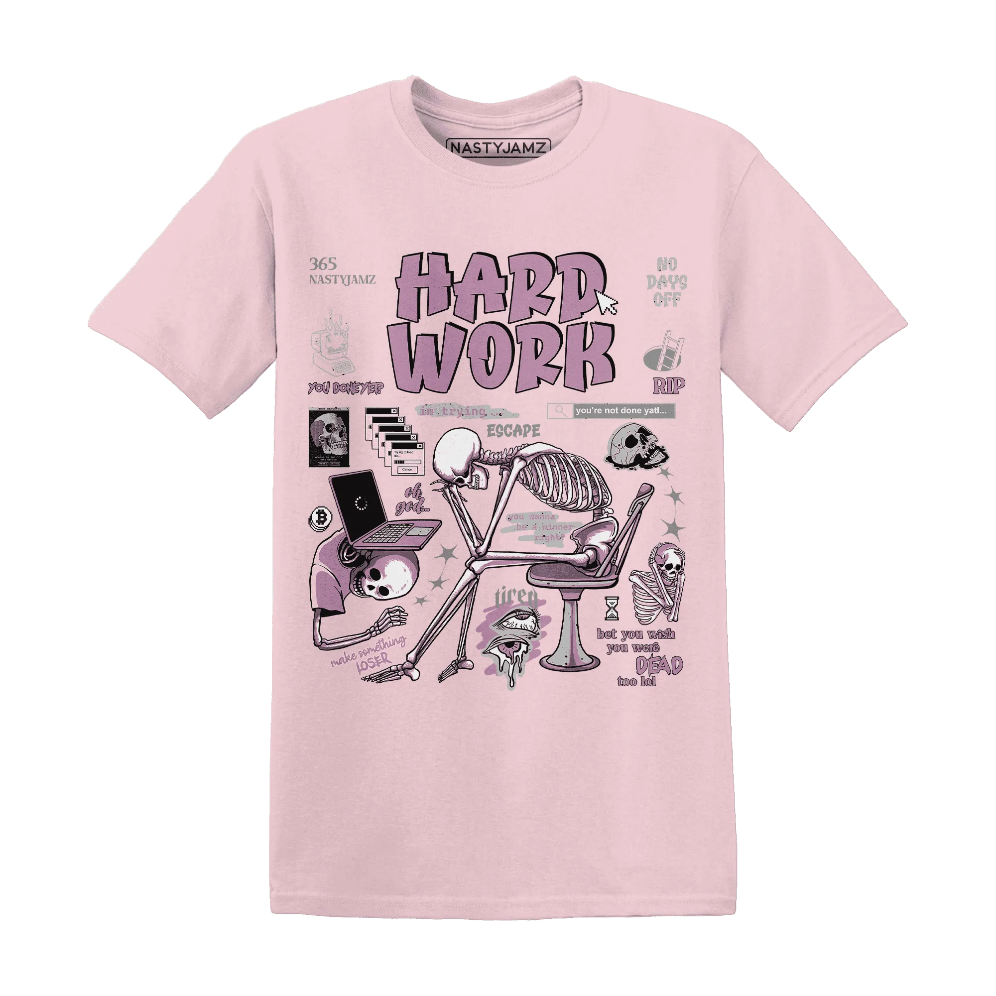 Orchid-Neutral-Grey-Black-White-4s-T-Shirt-Match-Hard-Work