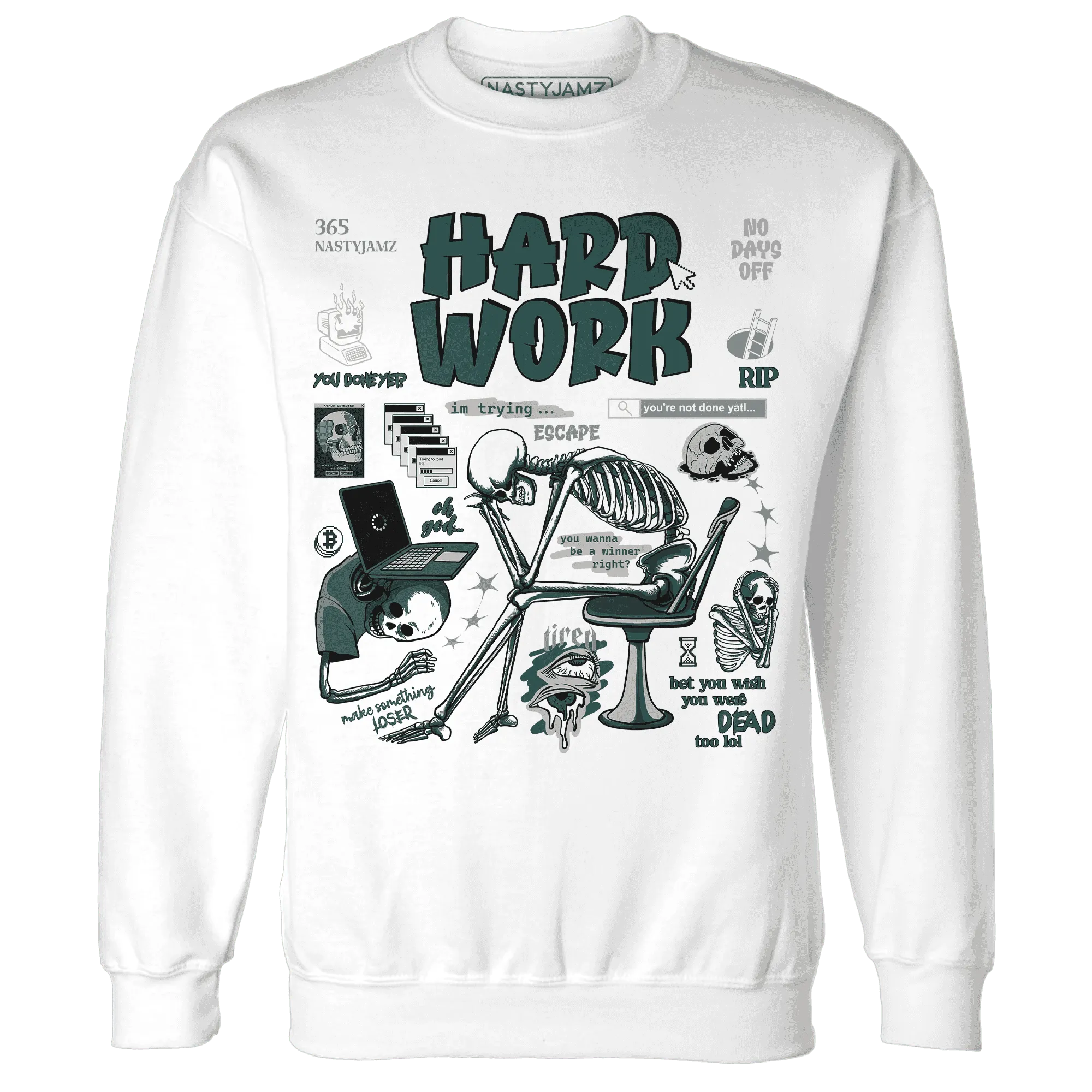 NastyJamz-Oxidized-Green-4s-Sweatshirt-Match-Hard-Work