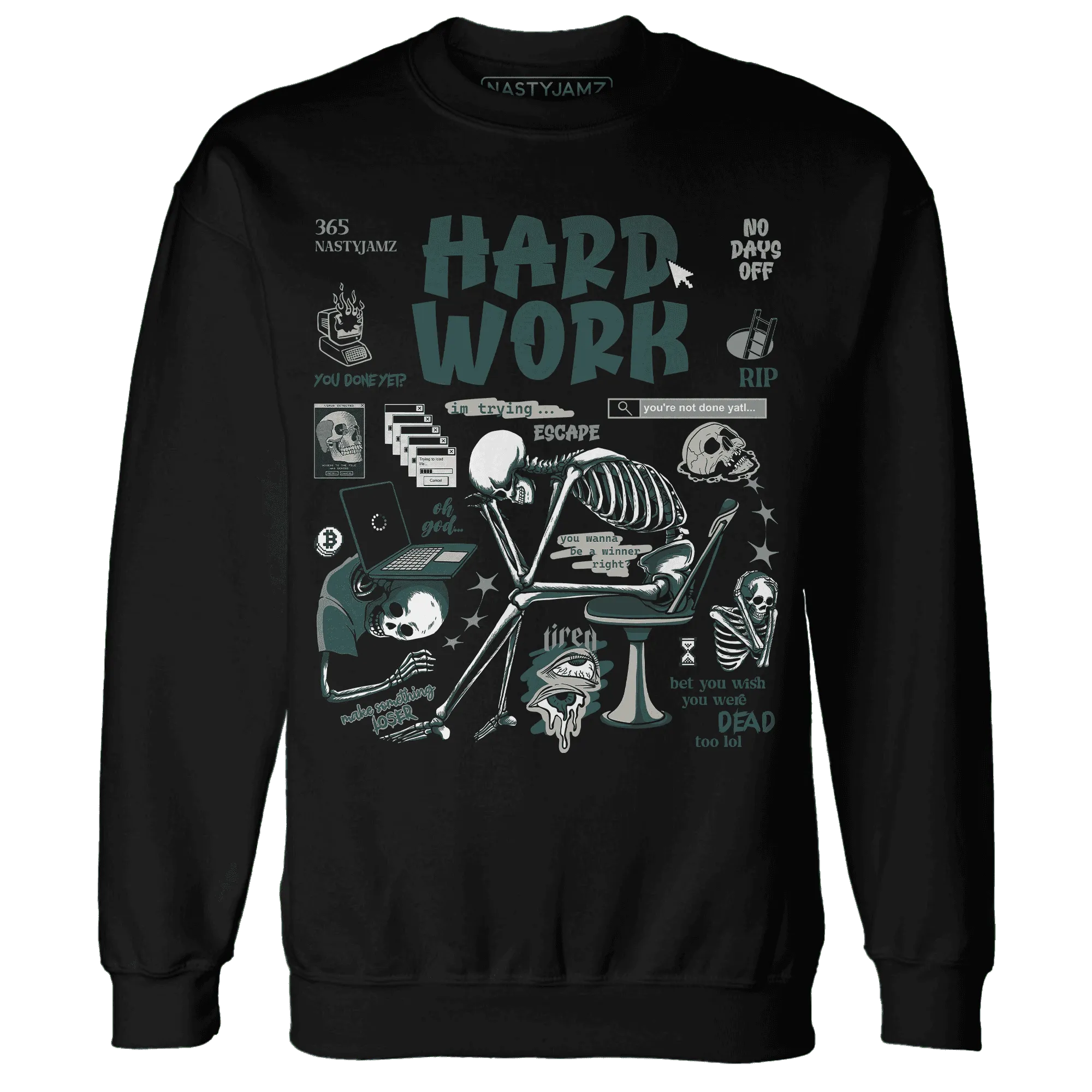 NastyJamz-Oxidized-Green-4s-Sweatshirt-Match-Hard-Work