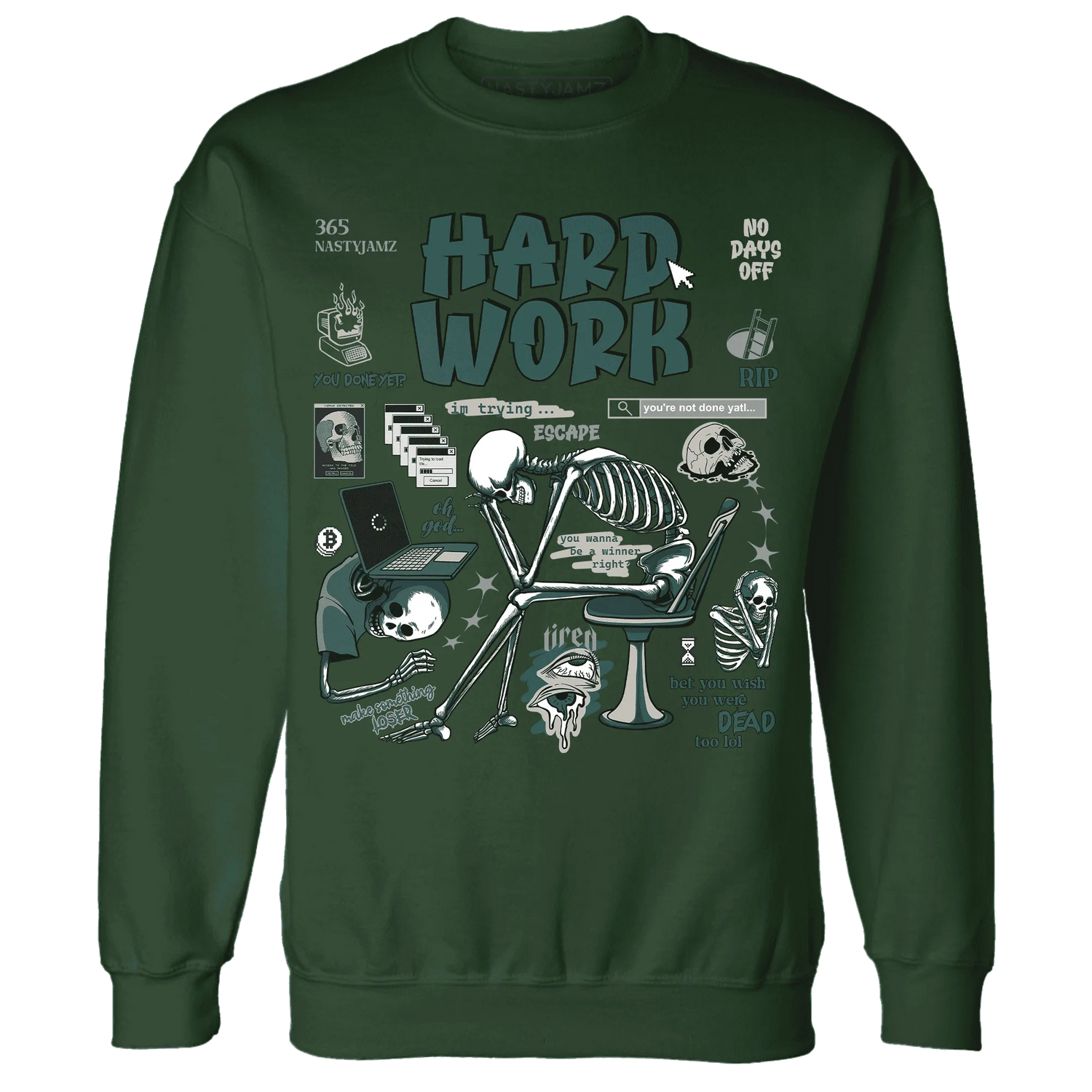 NastyJamz-Oxidized-Green-4s-Sweatshirt-Match-Hard-Work