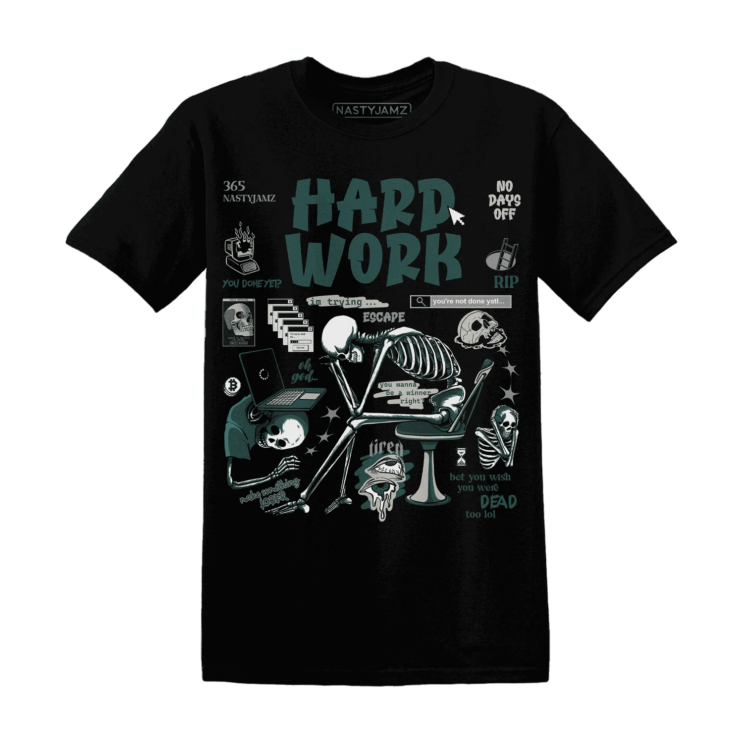 NastyJamz-Oxidized-Green-4s-T-Shirt-Match-Hard-Work