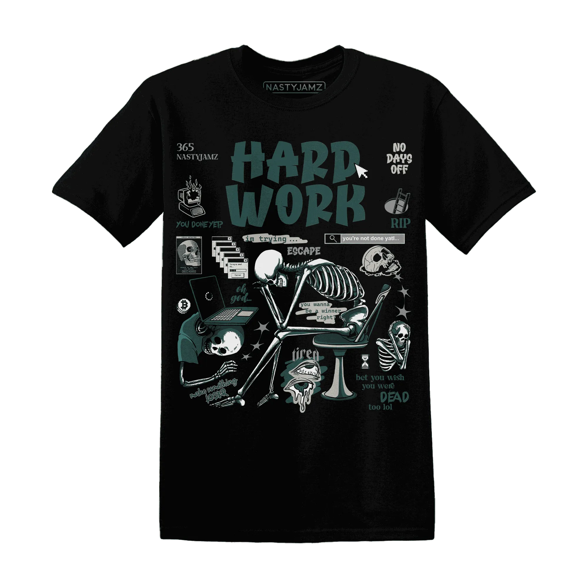 NastyJamz-Oxidized-Green-4s-T-Shirt-Match-Hard-Work