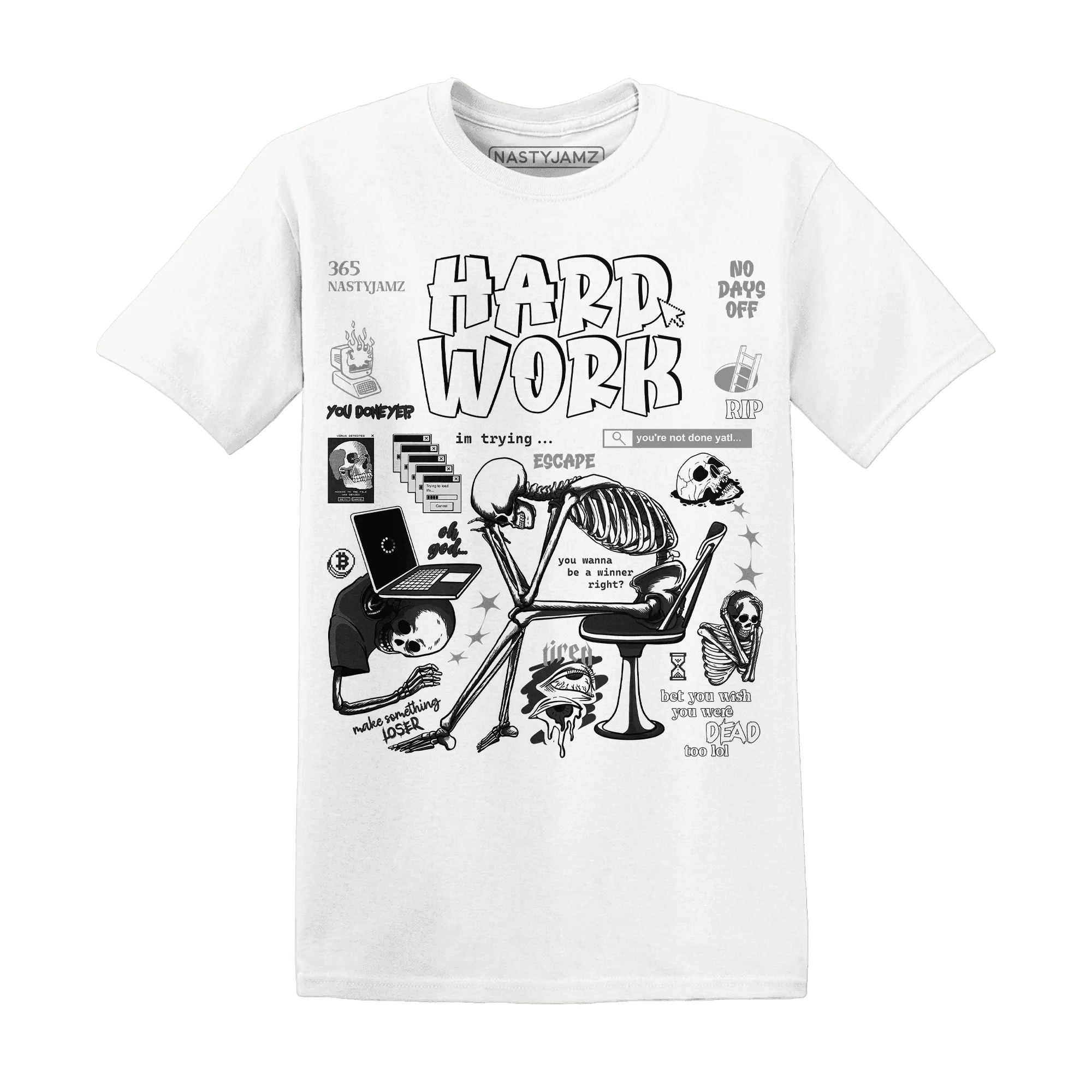 NastyJamz-White-Thunder-4s-T-Shirt-Match-Hard-Work