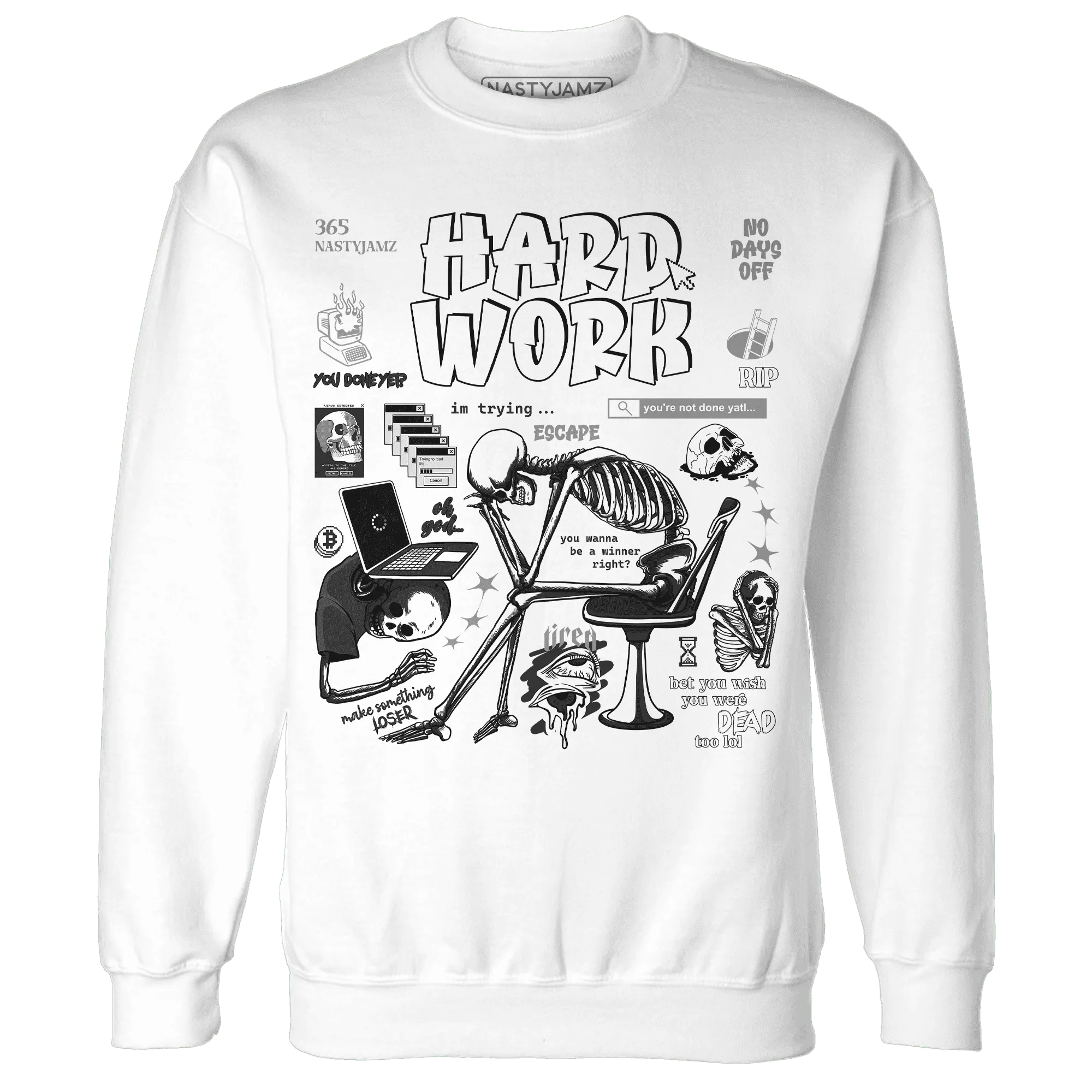 NastyJamz-White-Thunder-4s-Sweatshirt-Match-Hard-Work
